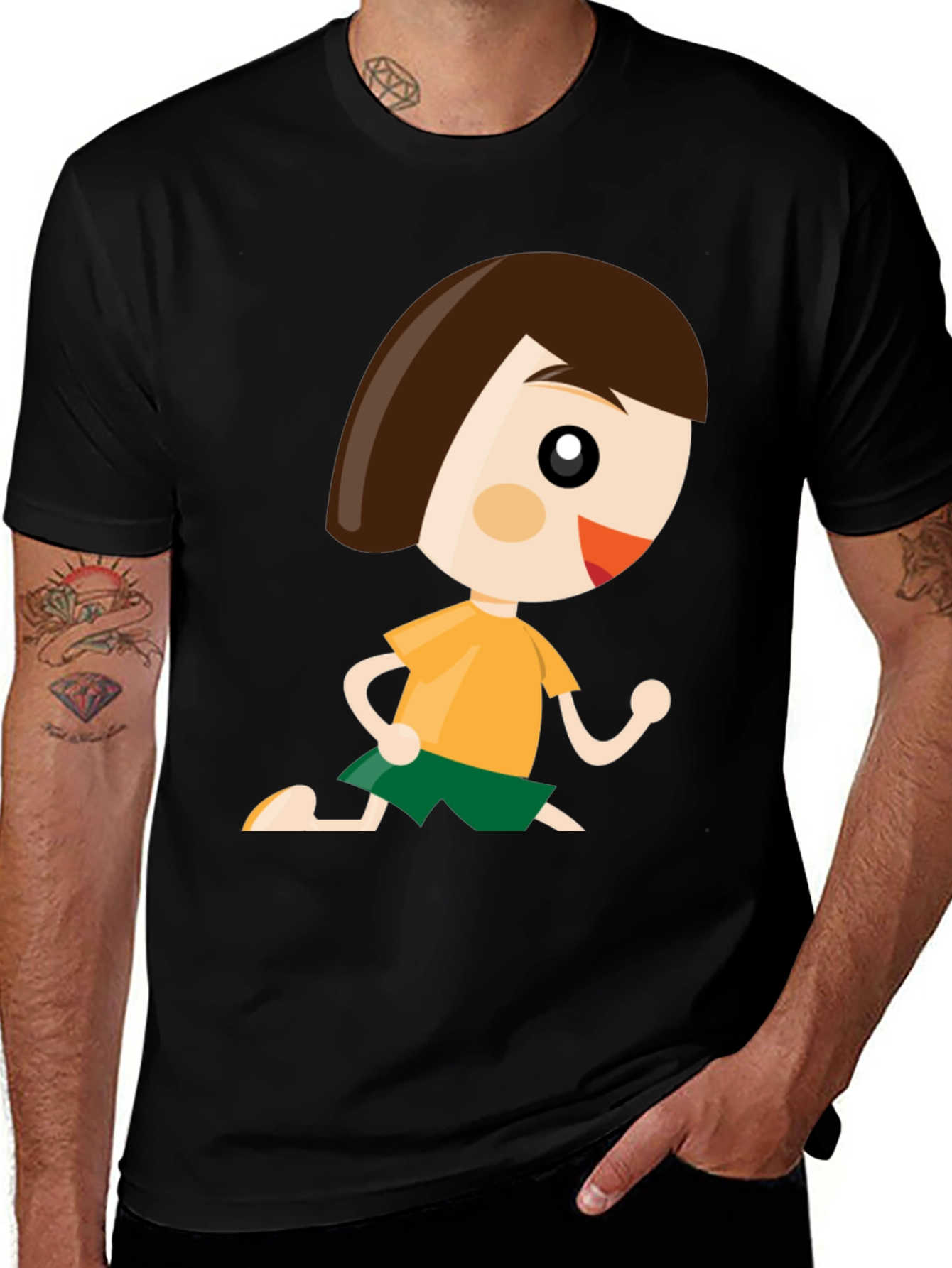 Cartoon Boy Graphic Tee - Fun Casual Wear