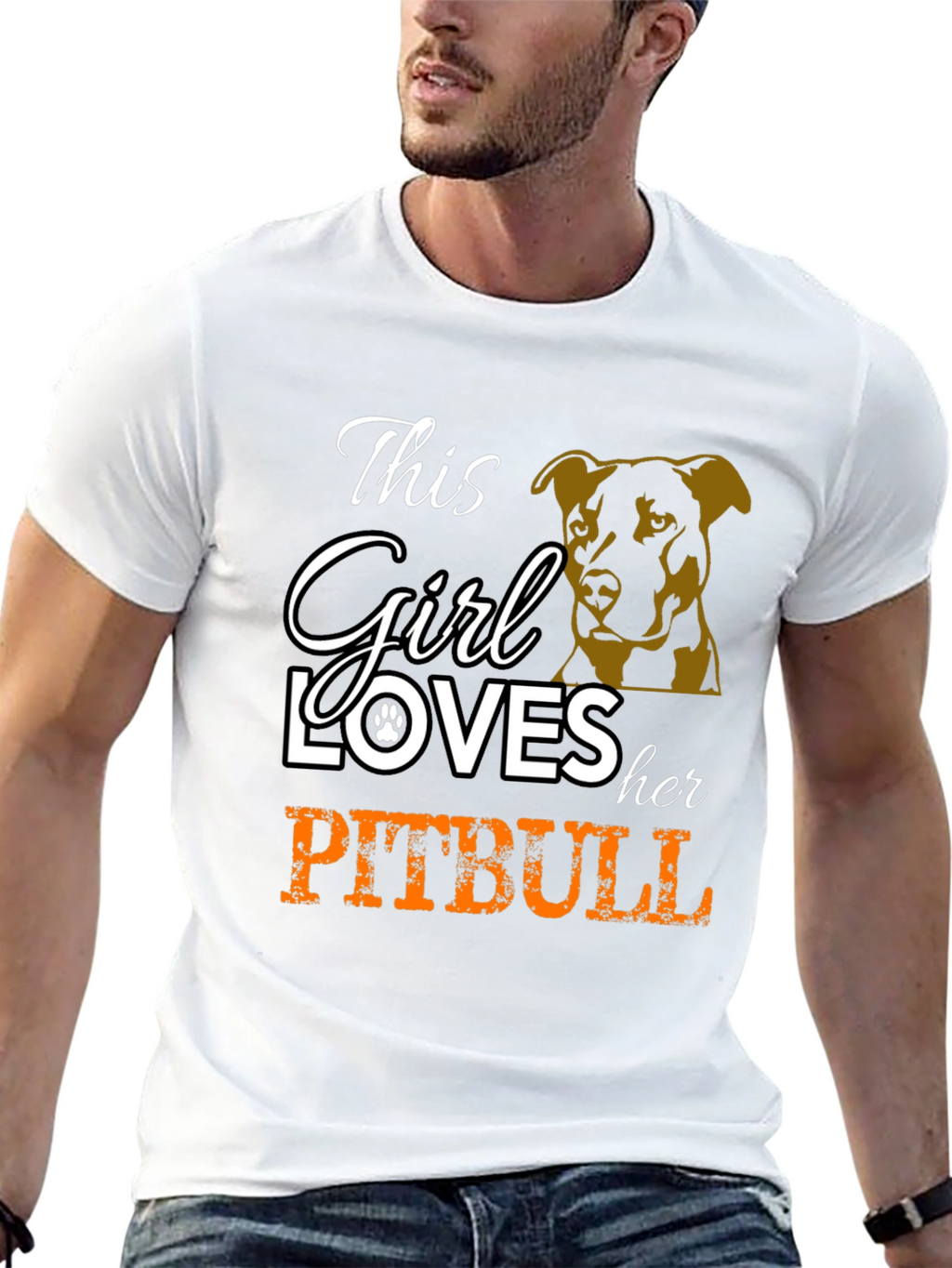 This Girl Loves Her Pitbull Graphic T-Shirt