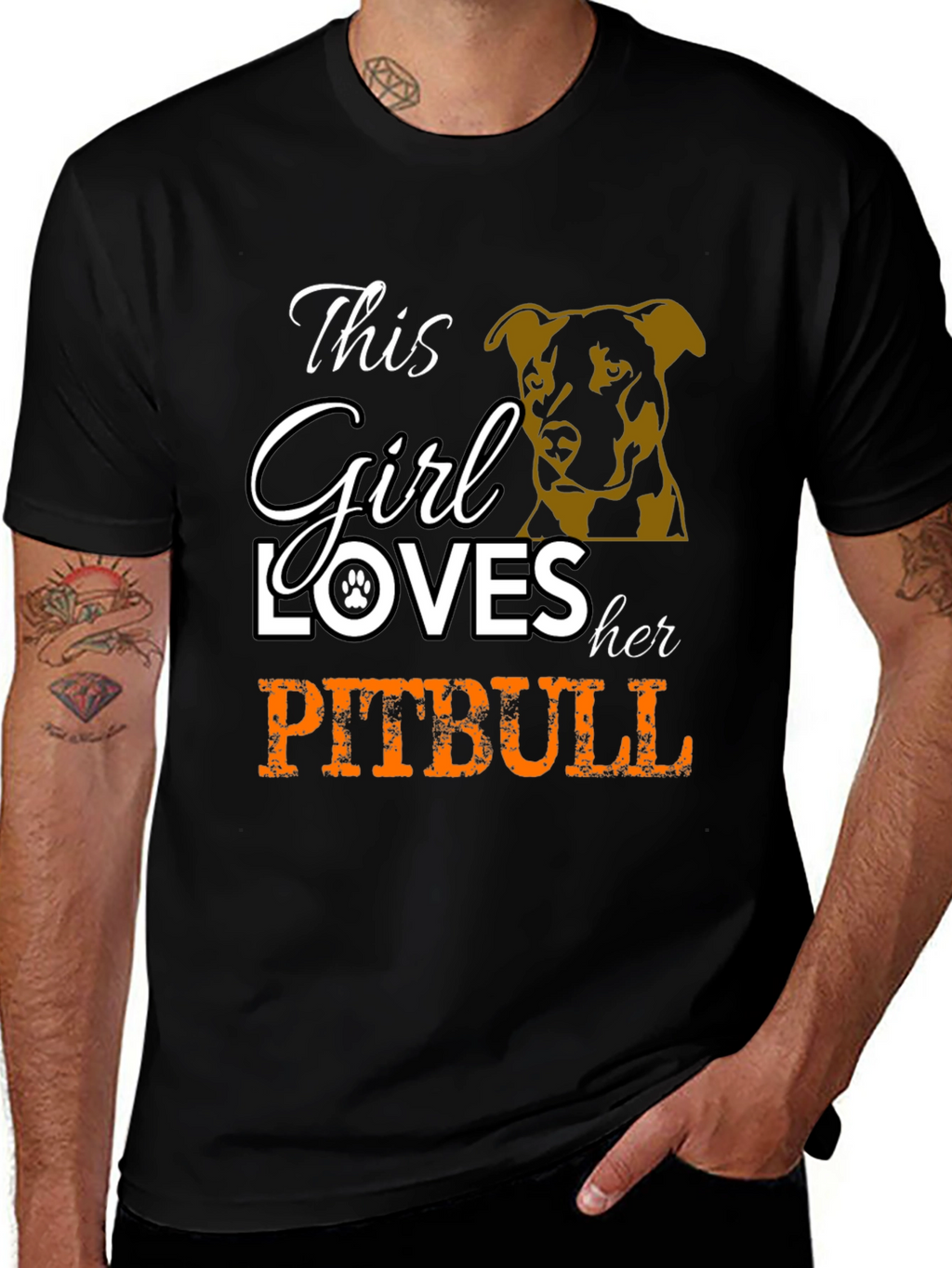 This Girl Loves Her Pitbull Graphic T-Shirt
