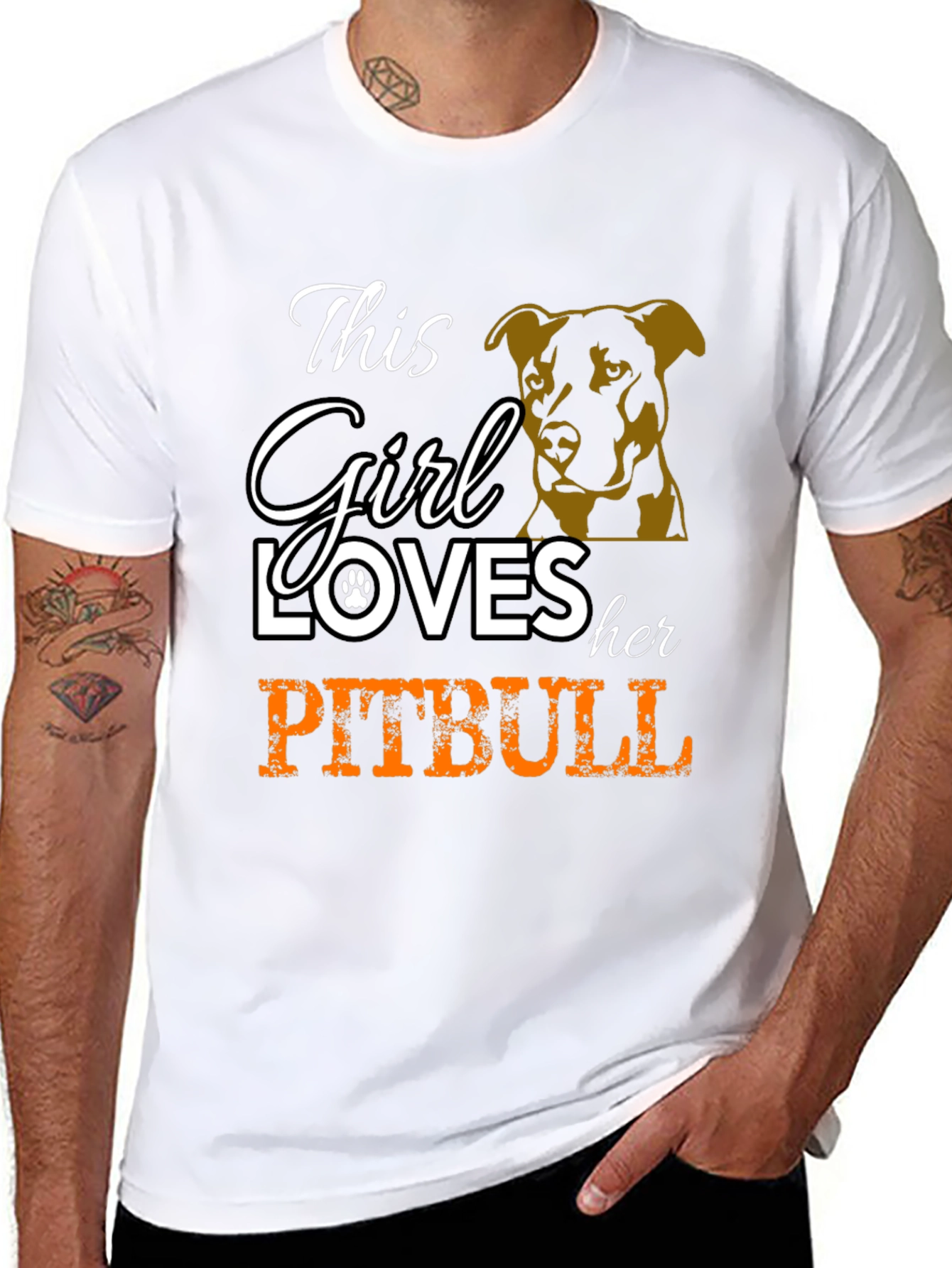 This Girl Loves Her Pitbull Graphic T-Shirt