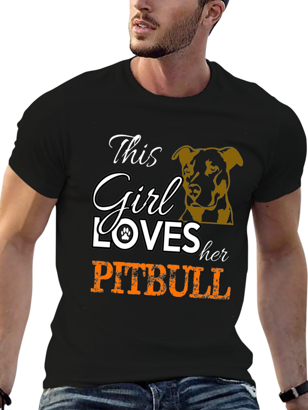 This Girl Loves Her Pitbull Graphic T-Shirt