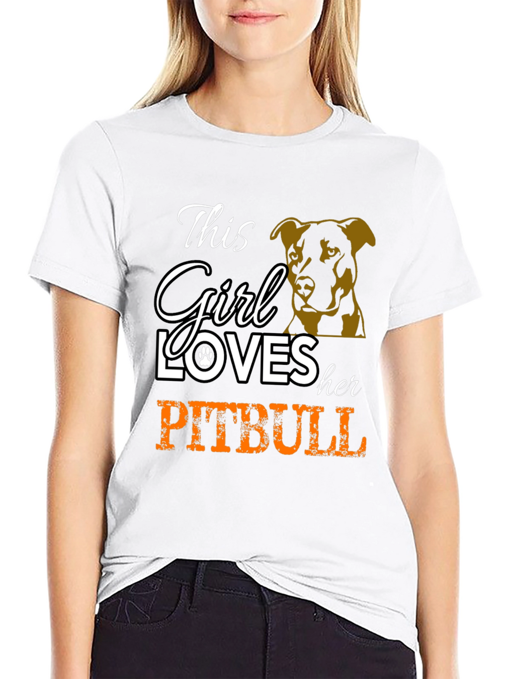 This Girl Loves Her Pitbull Graphic T-Shirt
