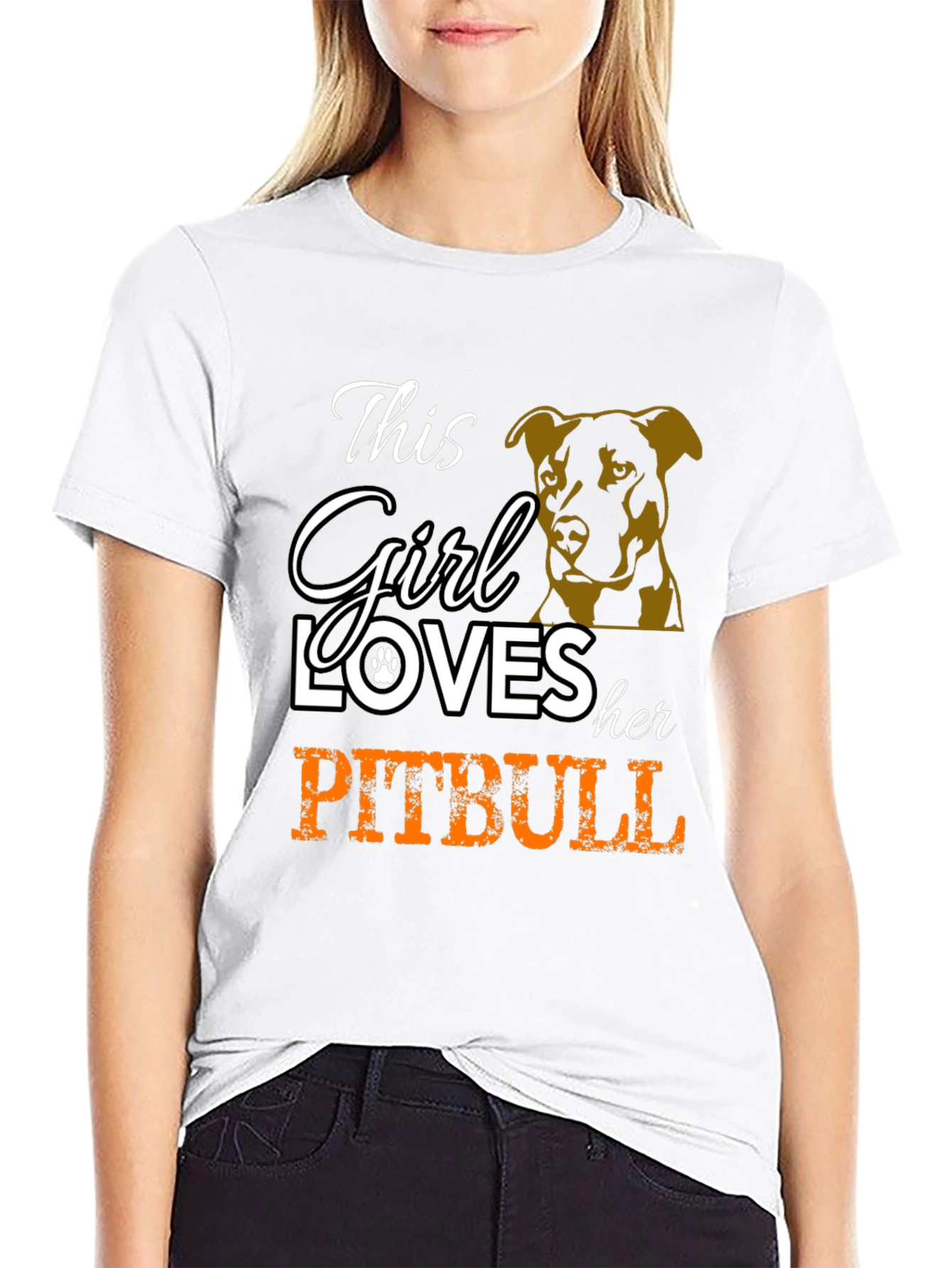 This Girl Loves Her Pitbull Graphic T-Shirt