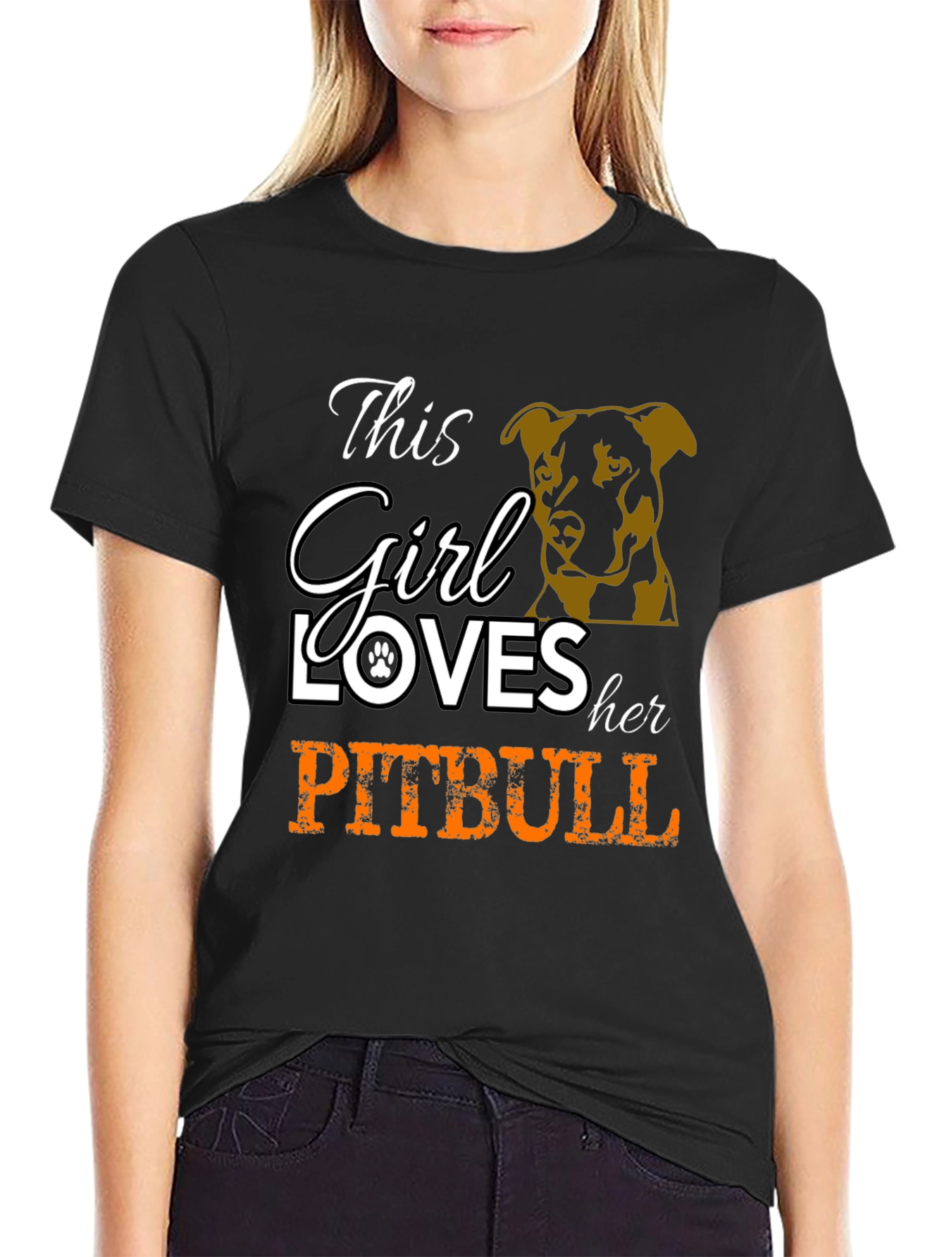 This Girl Loves Her Pitbull Graphic T-Shirt