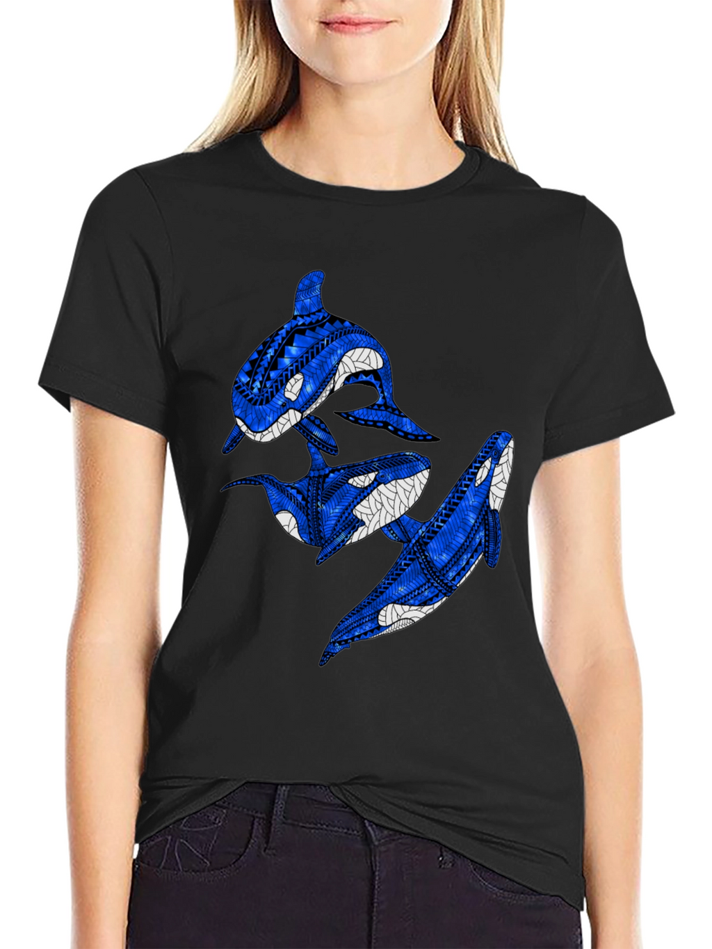 Tribal Orca Whale Graphic T-Shirt
