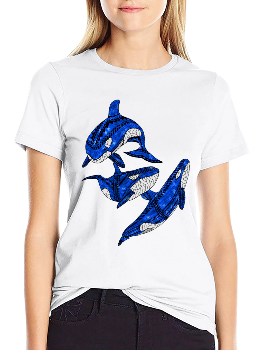Tribal Orca Whale Graphic T-Shirt