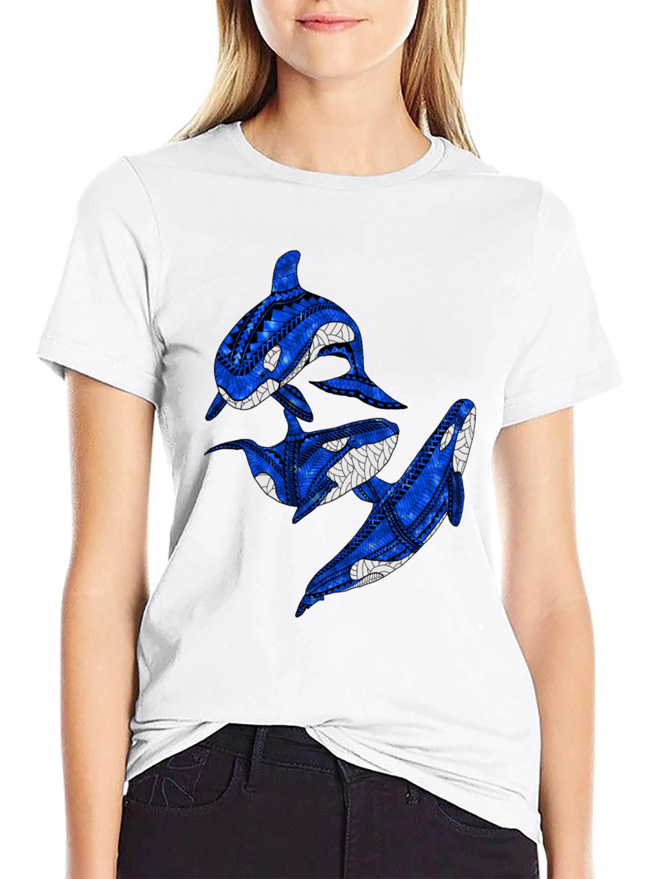 Tribal Orca Whale Graphic T-Shirt