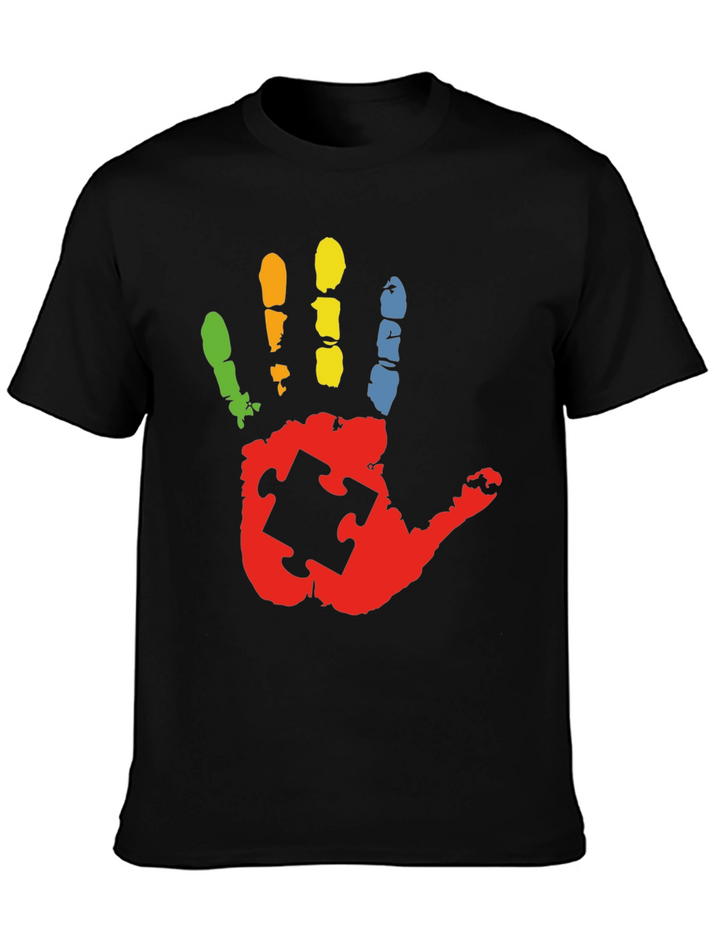 Autism Awareness Handprint Puzzle Piece T-Shirt