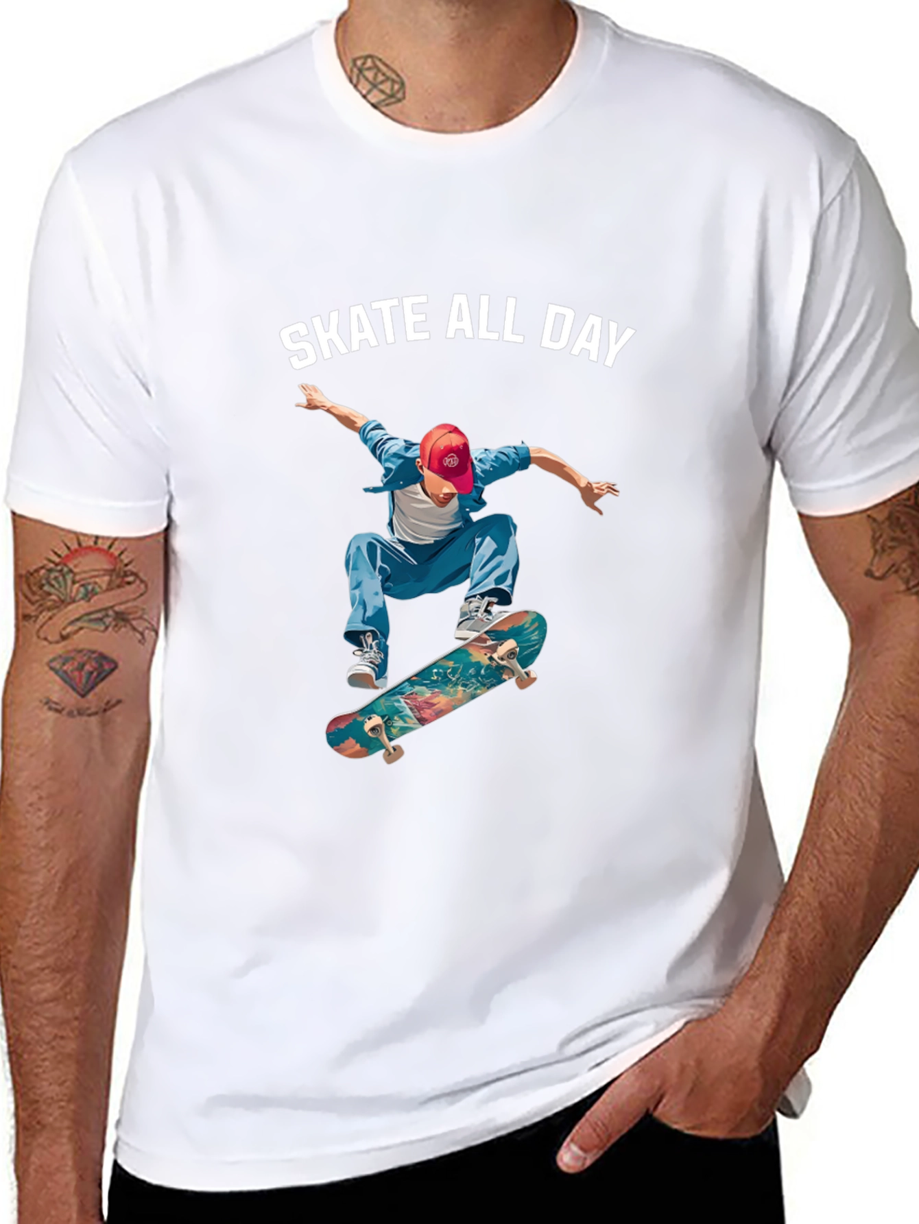 Skate All Day Graphic Tee - Black