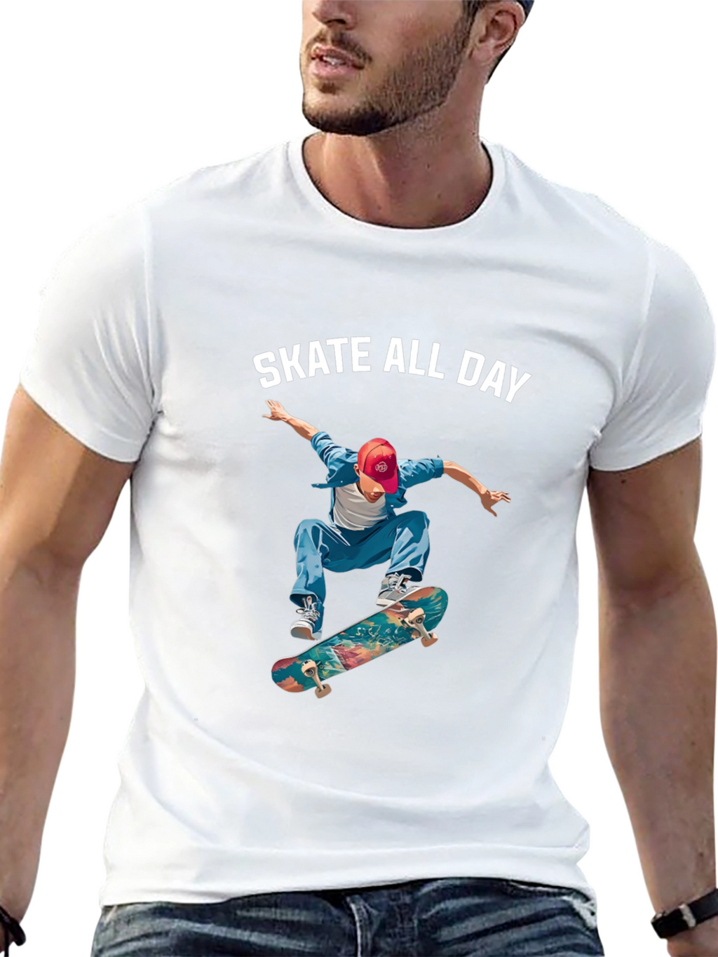 Skate All Day Graphic Tee - Black
