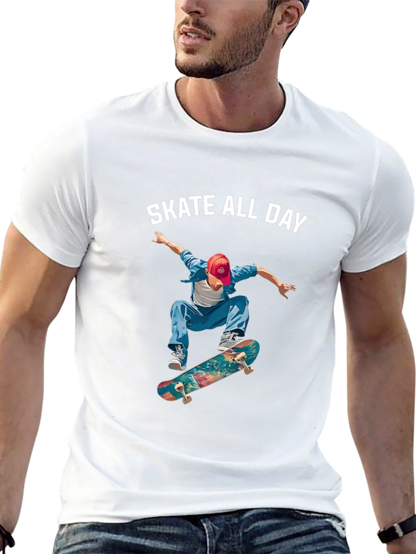 Skate All Day Graphic Tee - Black