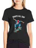 Skate All Day Graphic Tee - Black