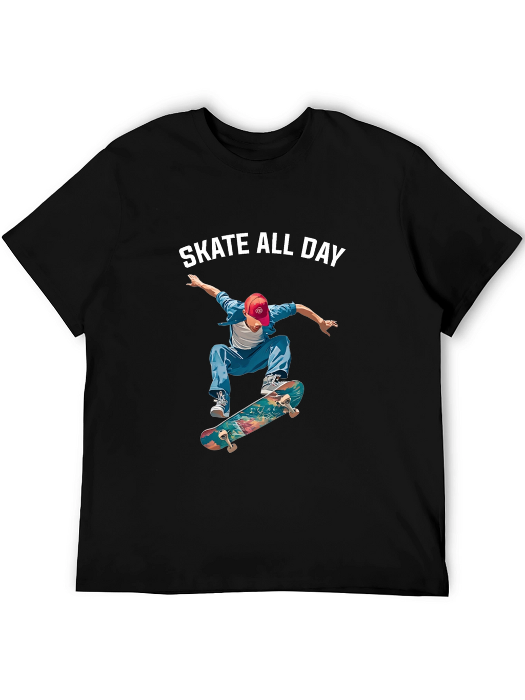 Skate All Day Graphic Tee - Black