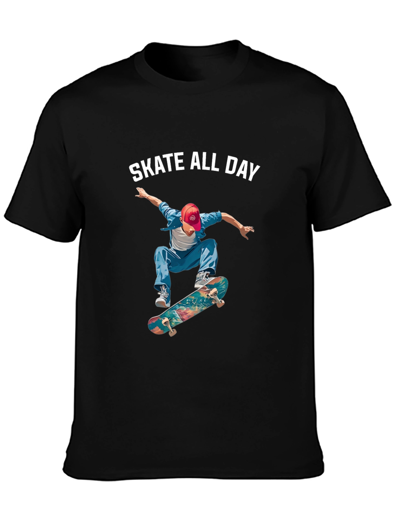 Skate All Day Graphic Tee - Black