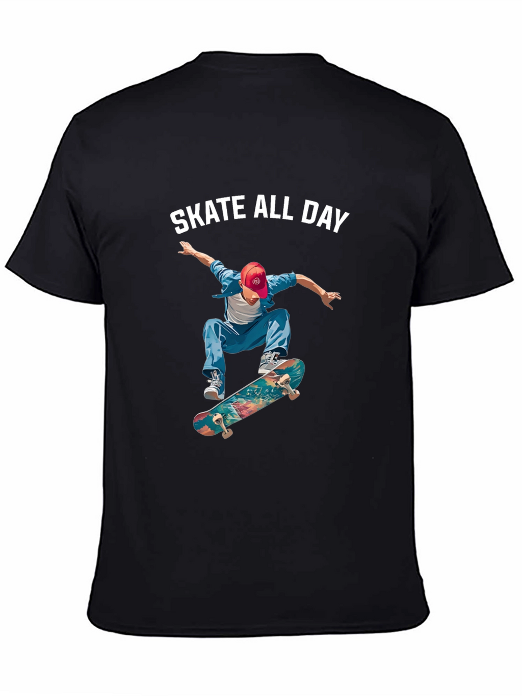 Skate All Day Graphic Tee - Black