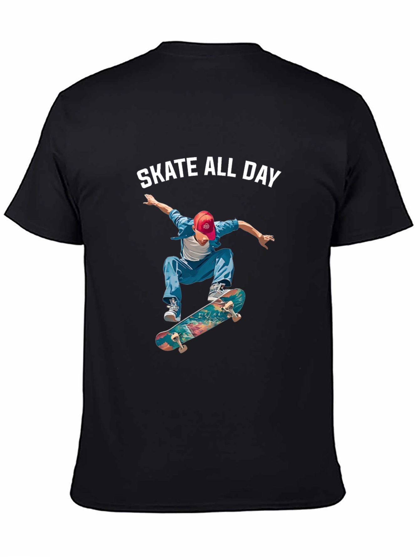 Skate All Day Graphic Tee - Black