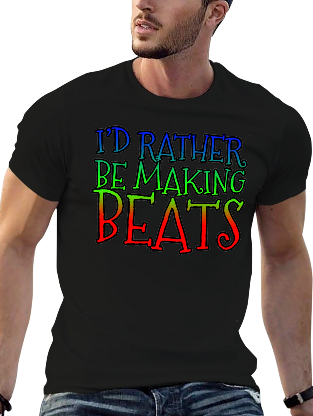 Id Rather Be Making Beats Black T-Shirt