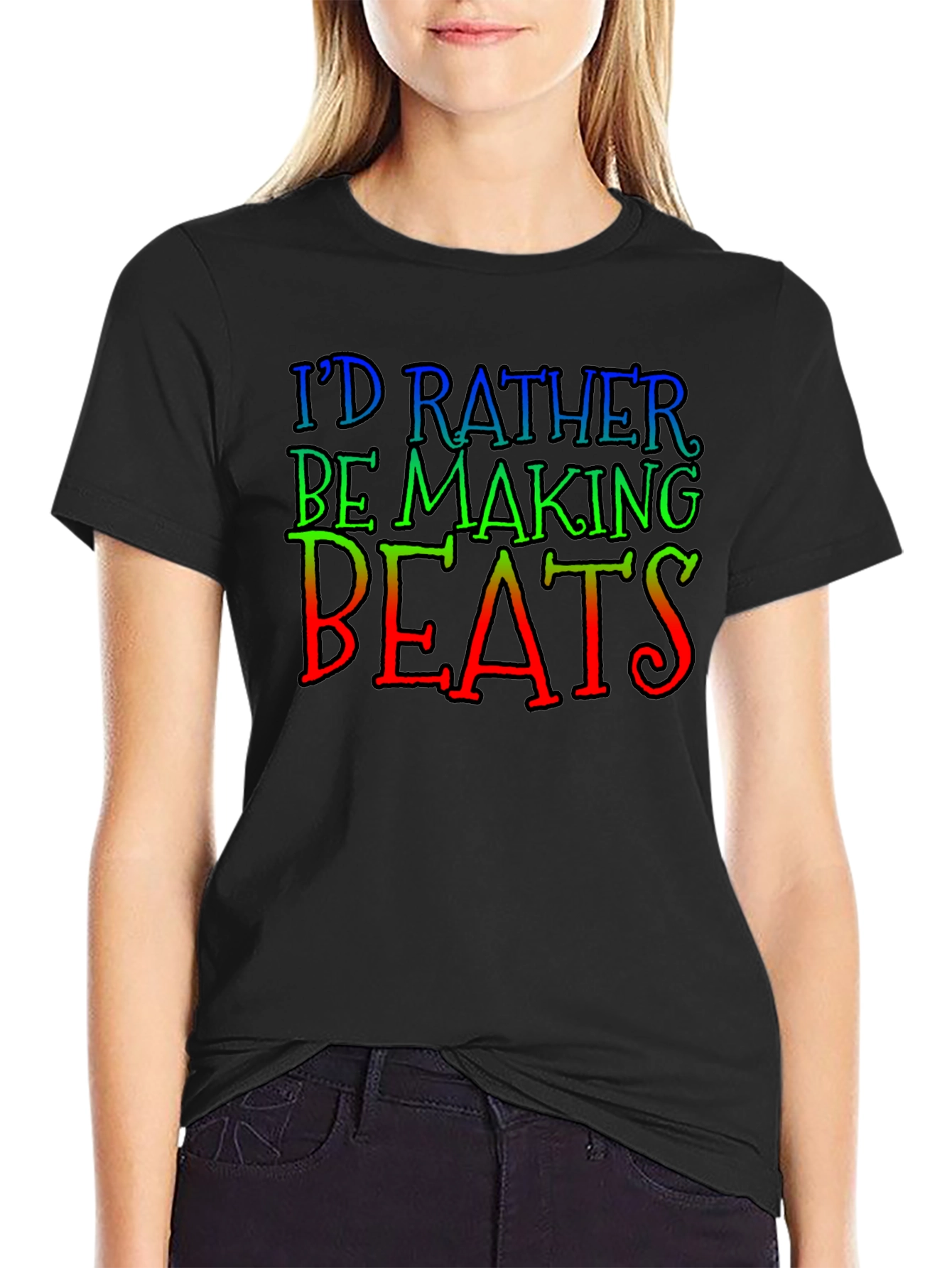 Id Rather Be Making Beats Black T-Shirt