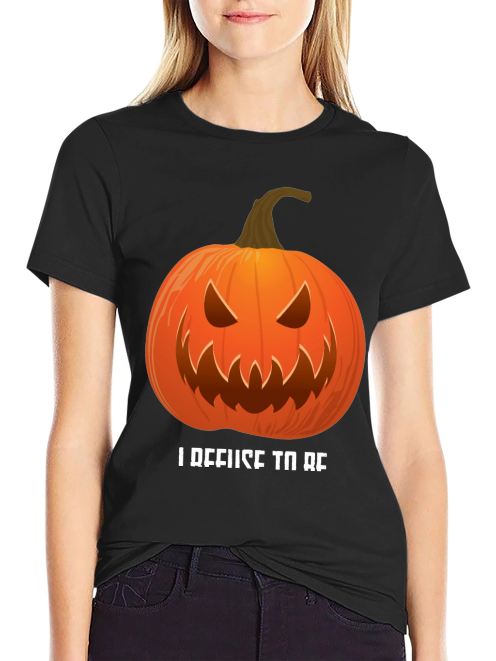 I Refuse To Be Basic Pumpkin Halloween T-Shirt