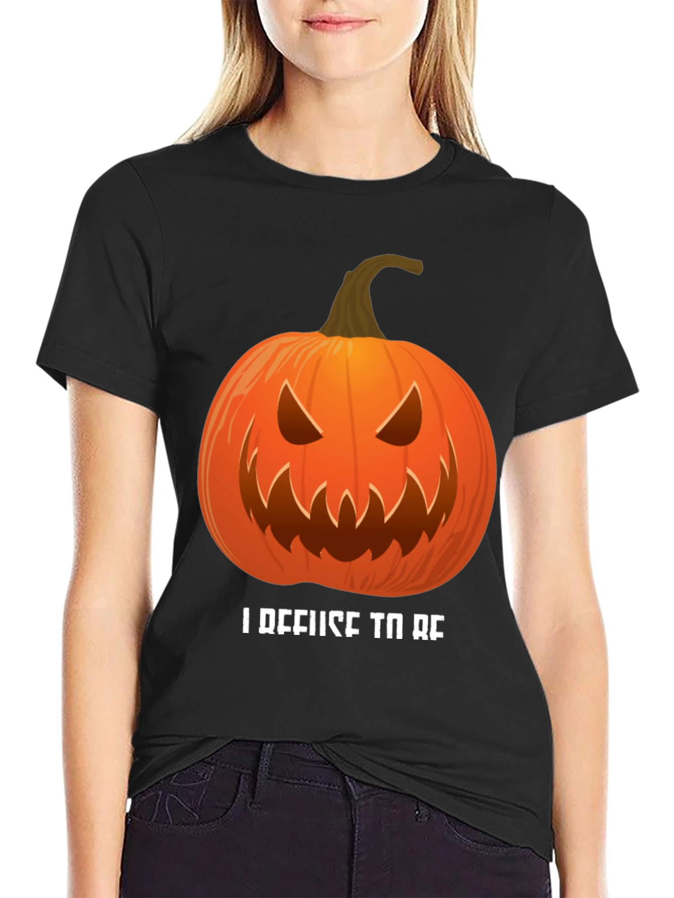 I Refuse To Be Basic Pumpkin Halloween T-Shirt