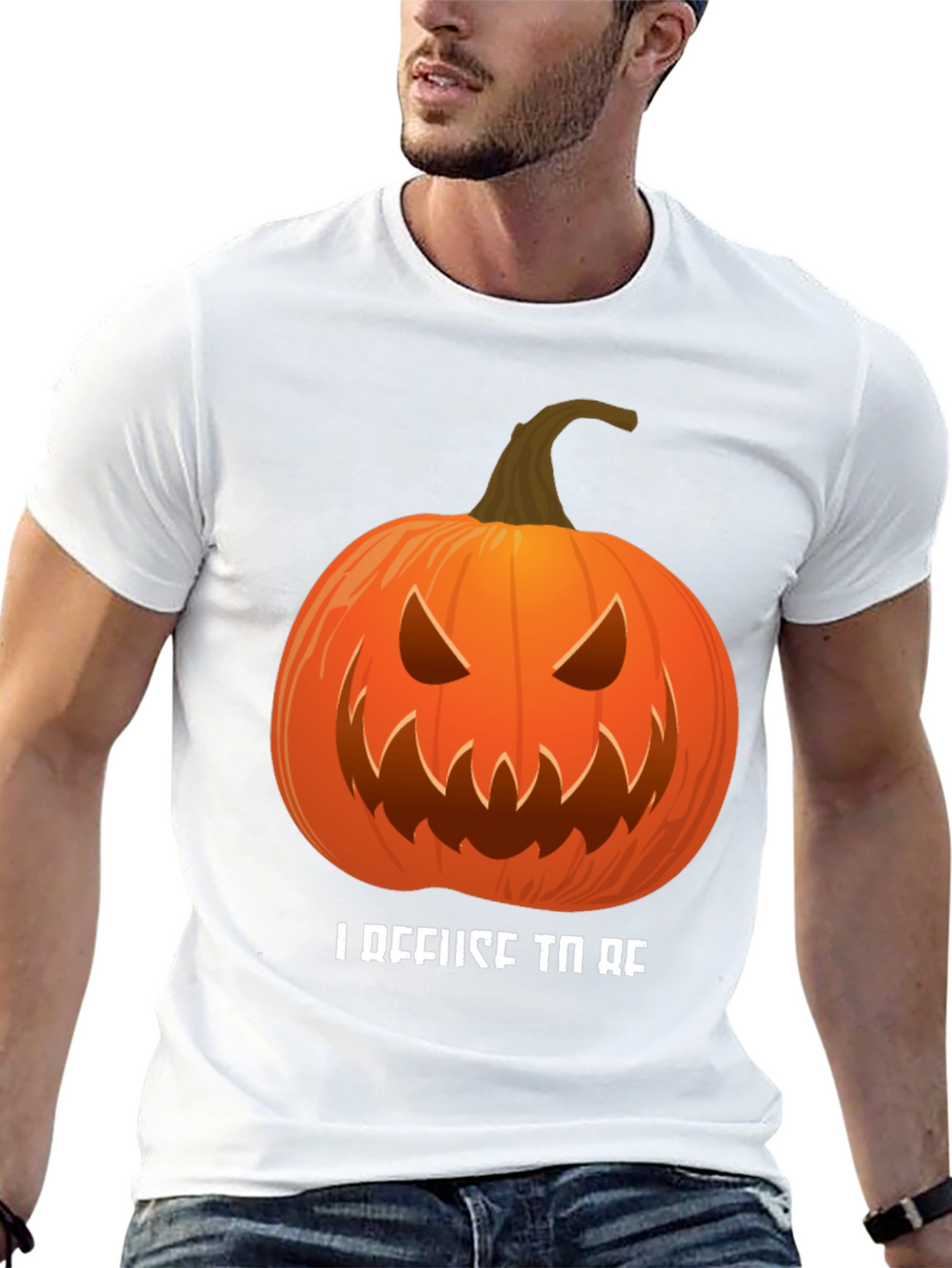 I Refuse To Be Basic Pumpkin Halloween T-Shirt