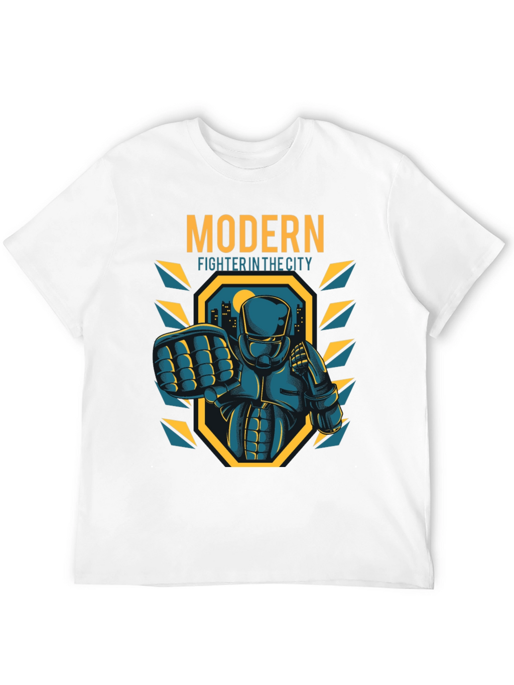 Modern Fighter City T-Shirt - Cool Graphic Tee