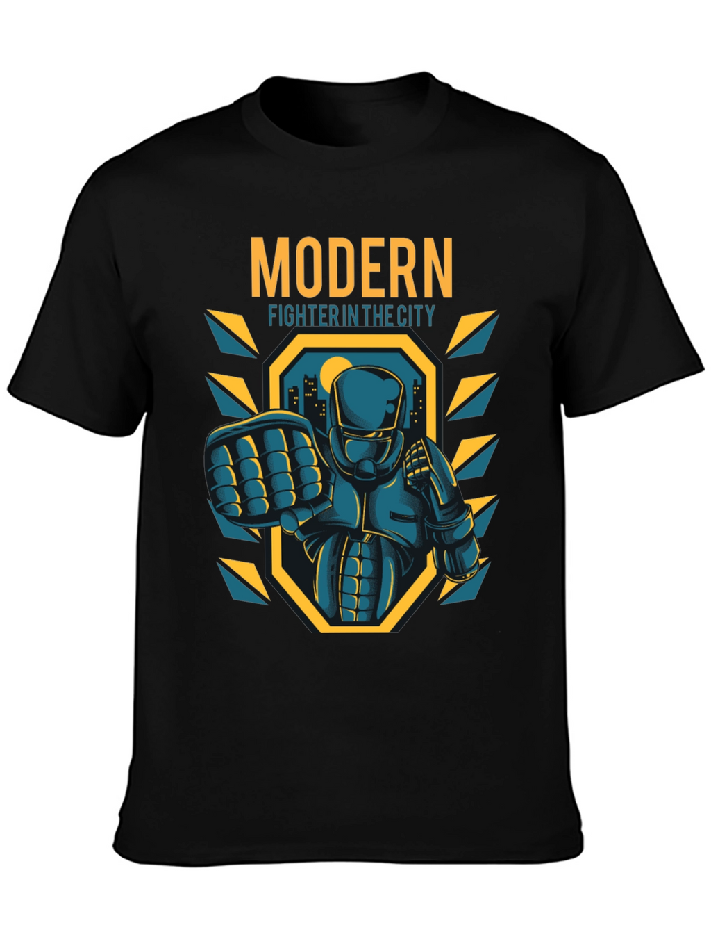 Modern Fighter City T-Shirt - Cool Graphic Tee