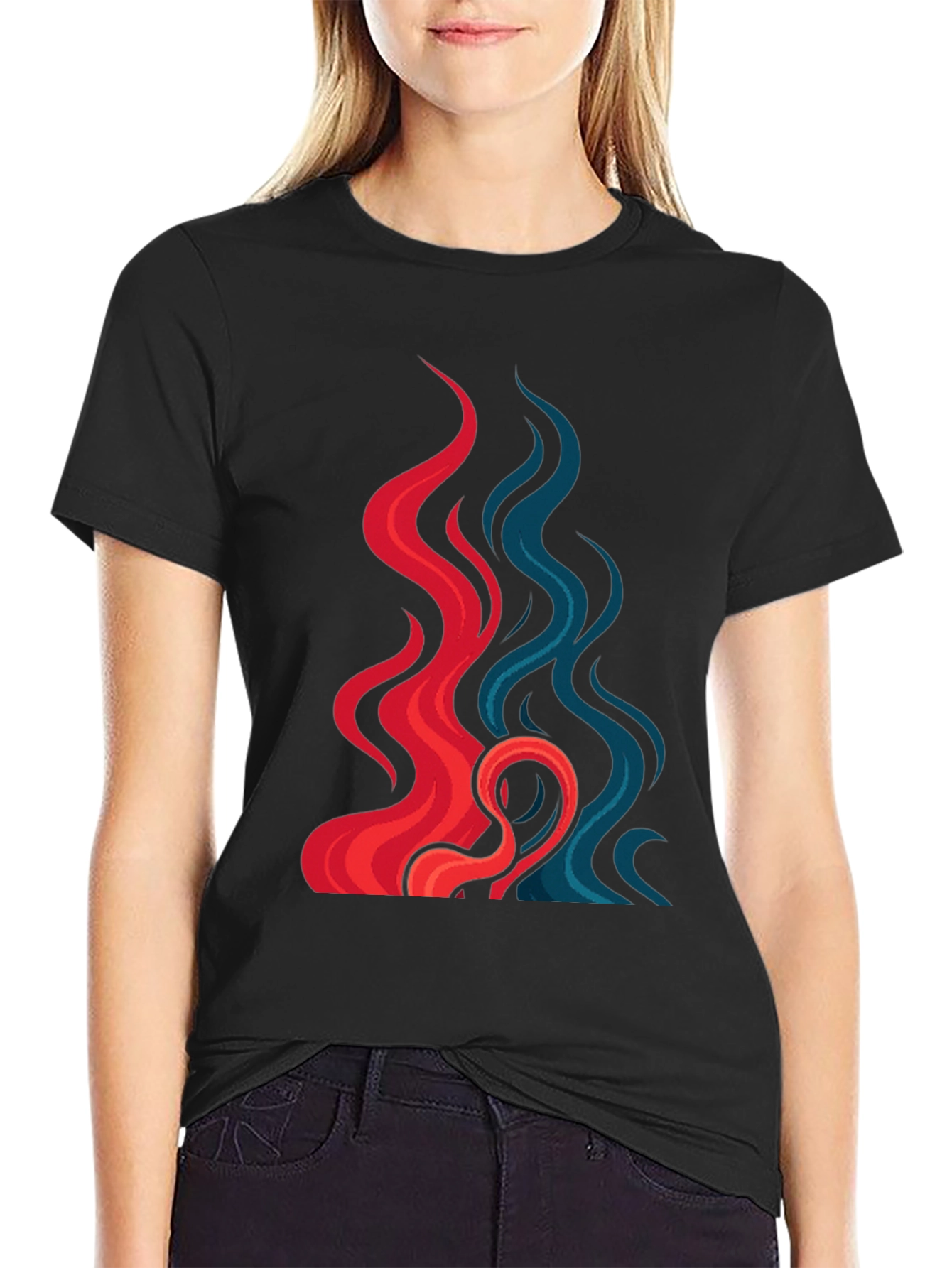 Fire and Ice Graphic Tee - Cool Design