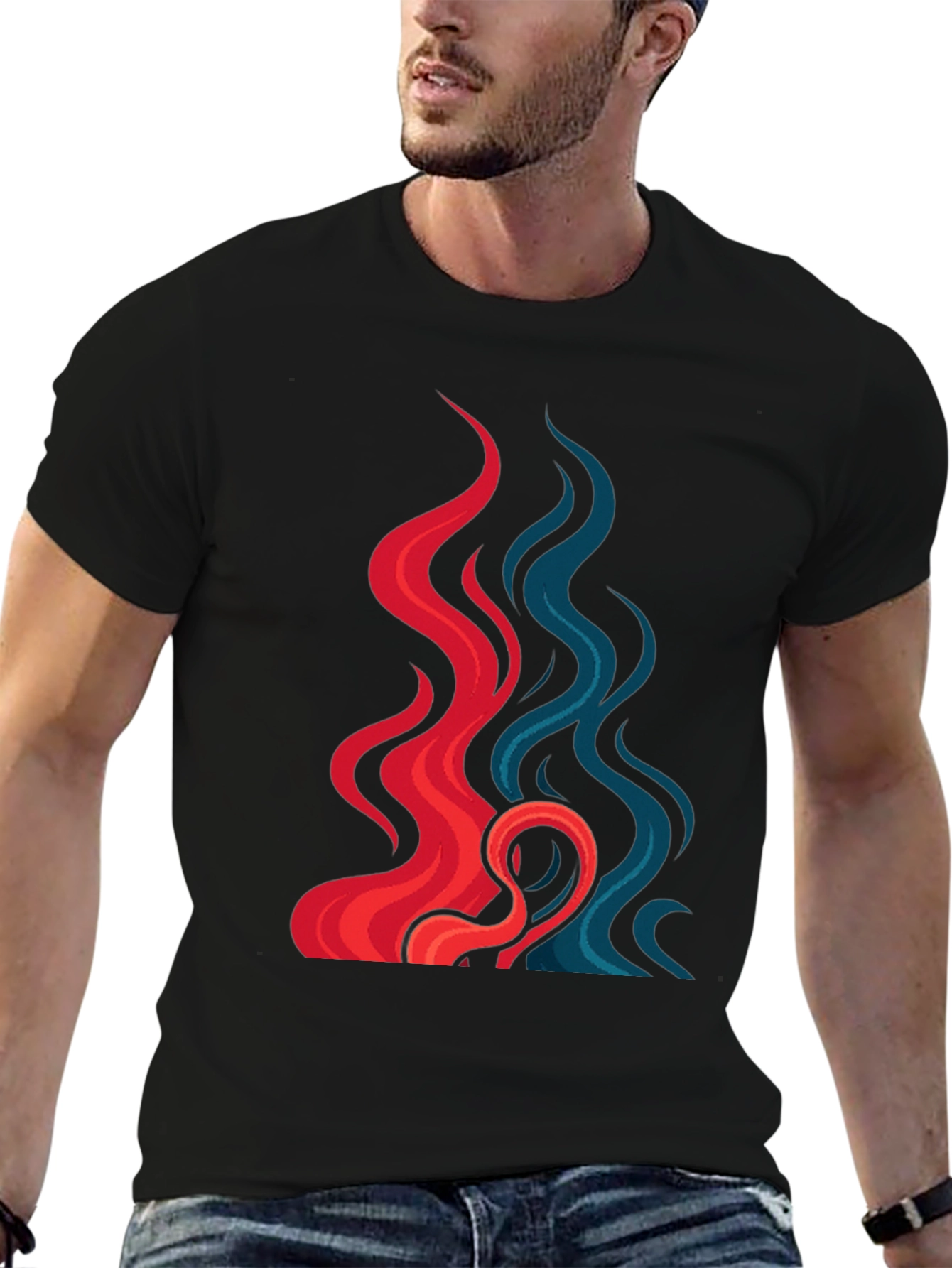 Fire and Ice Graphic Tee - Cool Design