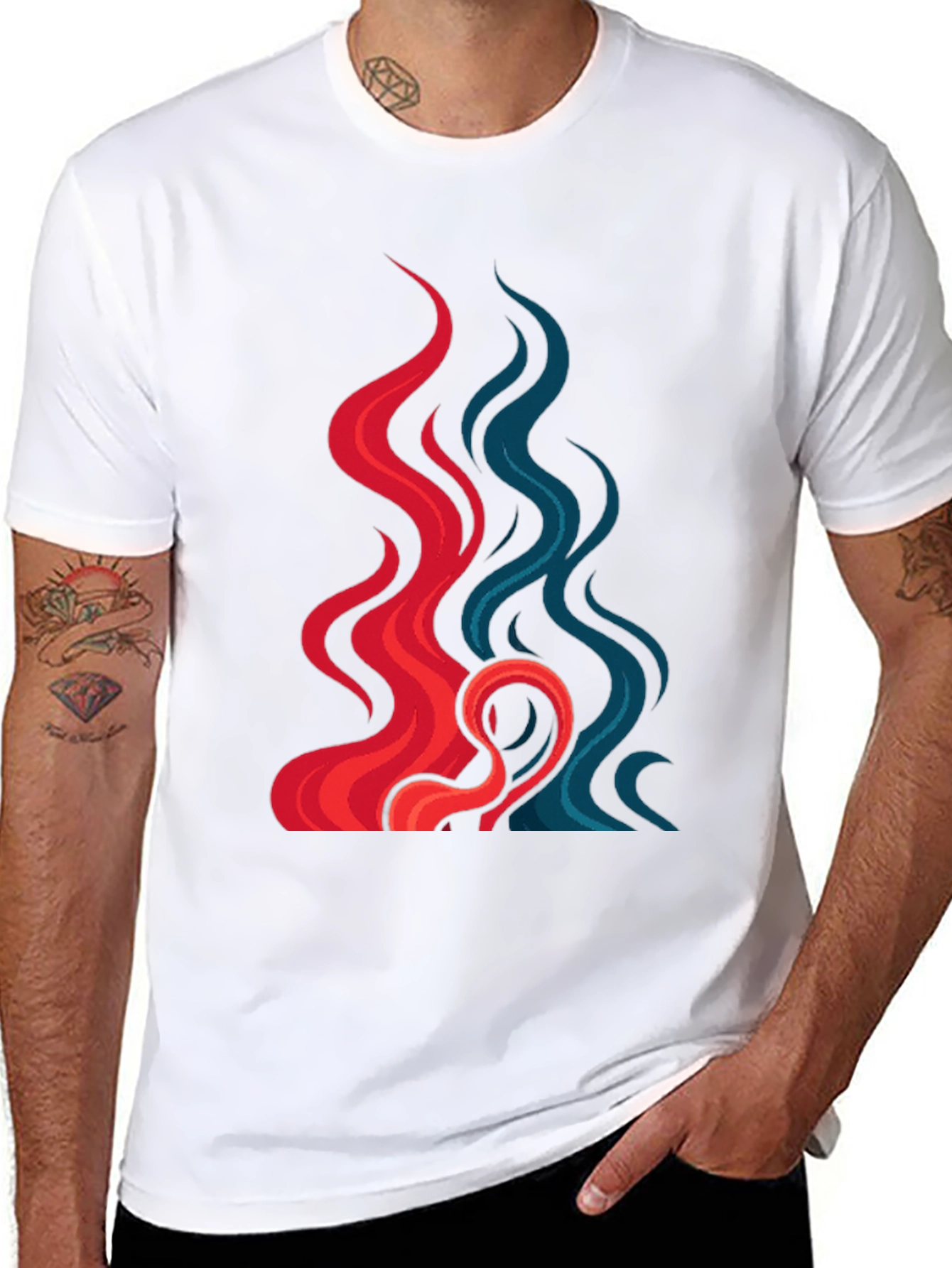 Fire and Ice Graphic Tee - Cool Design