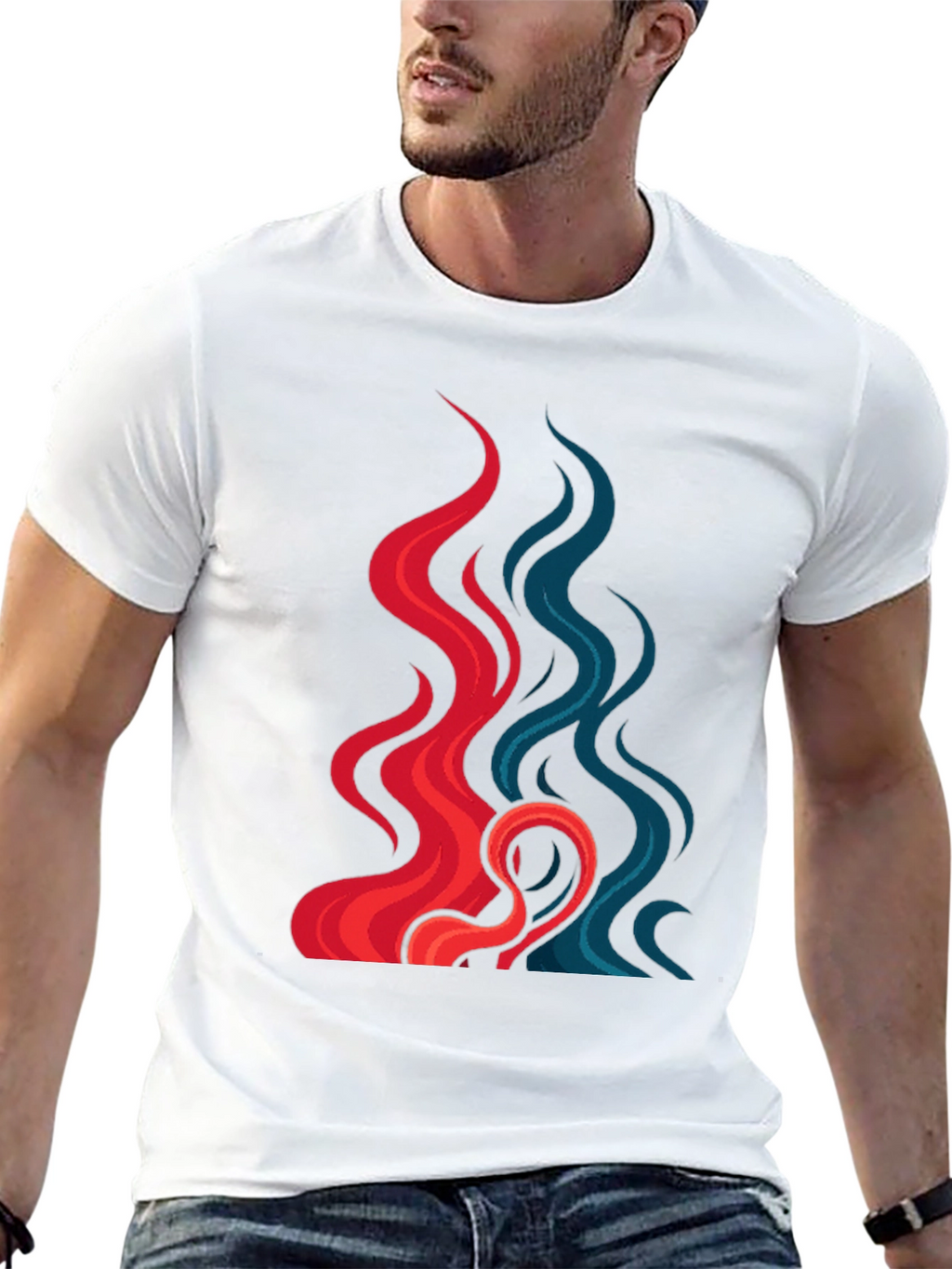 Fire and Ice Graphic Tee - Cool Design