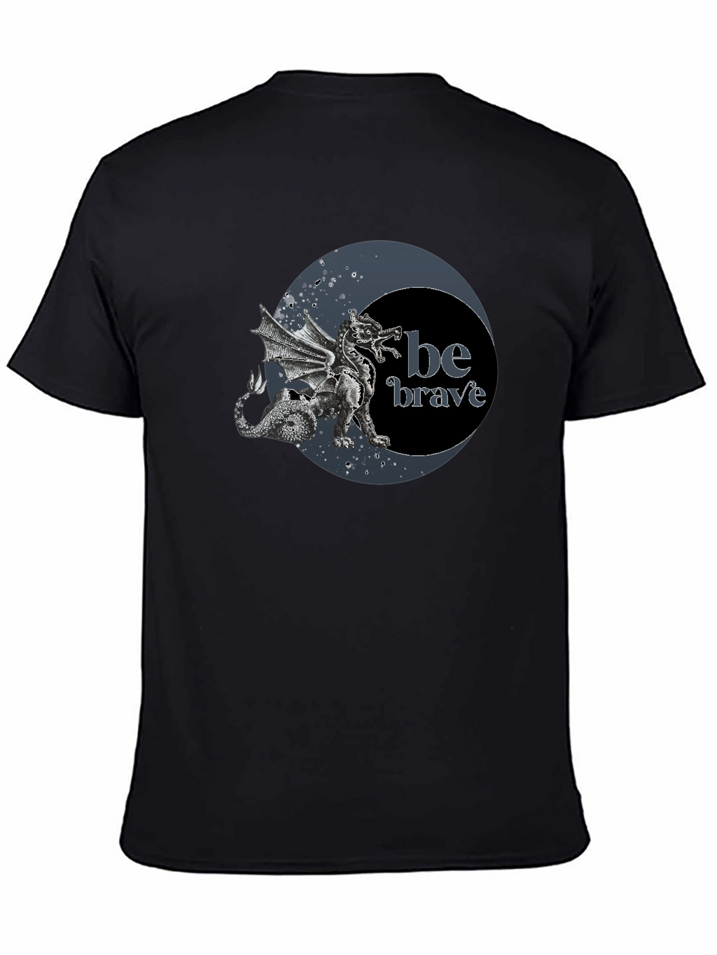 Dragon Be Brave Graphic Tee - Mens Black T-Shirt