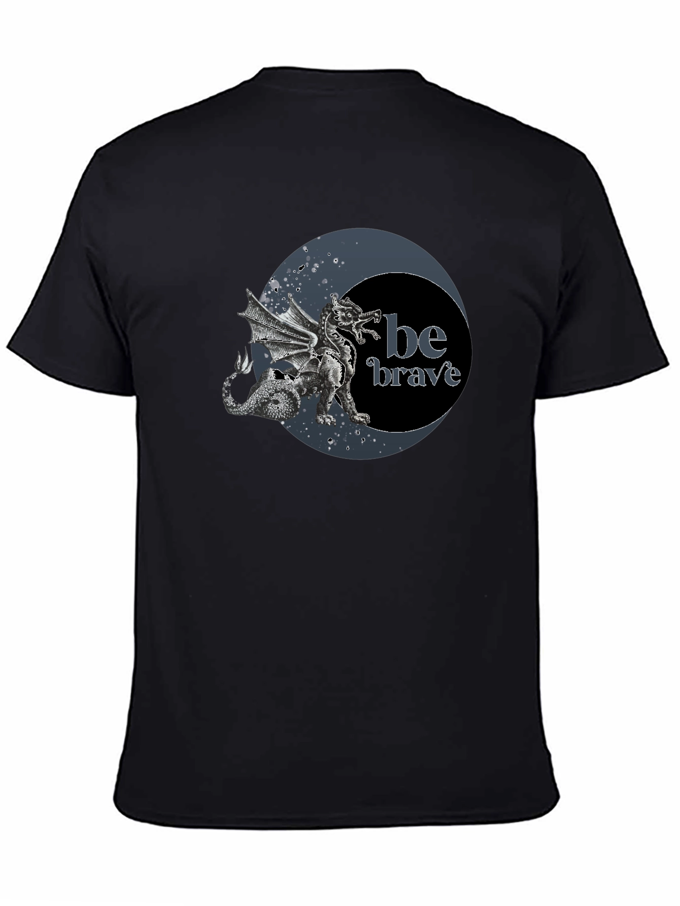 Dragon Be Brave Graphic Tee - Mens Black T-Shirt