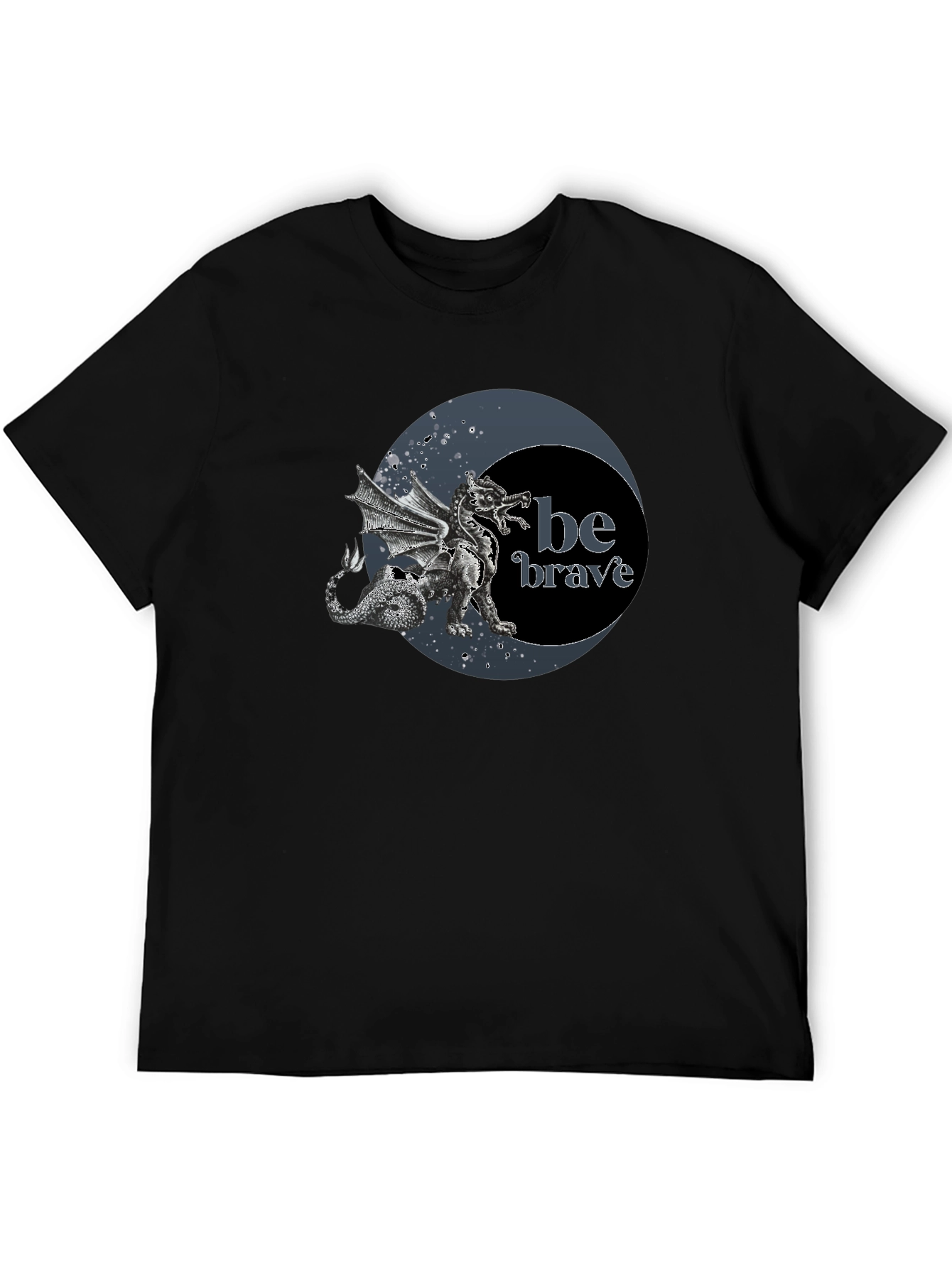 Dragon Be Brave Graphic Tee - Mens Black T-Shirt