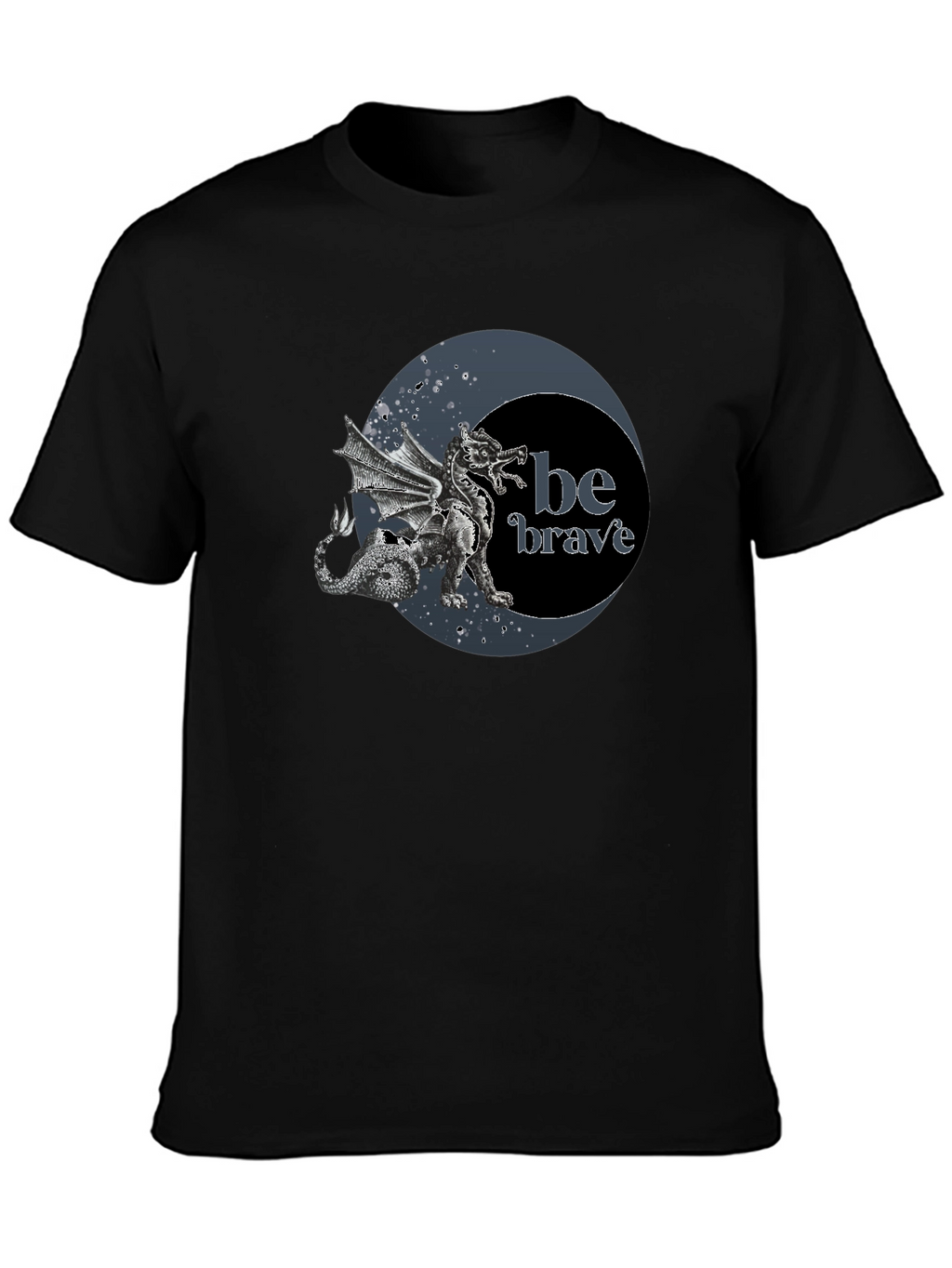 Dragon Be Brave Graphic Tee - Mens Black T-Shirt