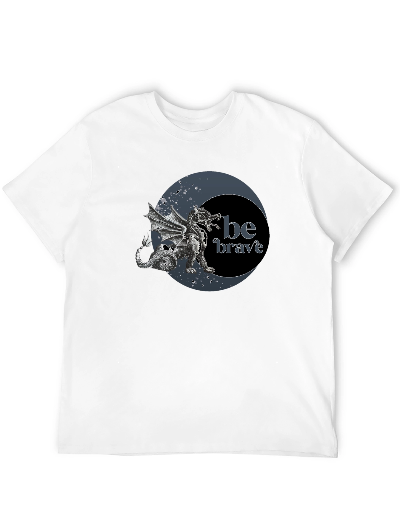 Dragon Be Brave Graphic Tee - Mens Black T-Shirt