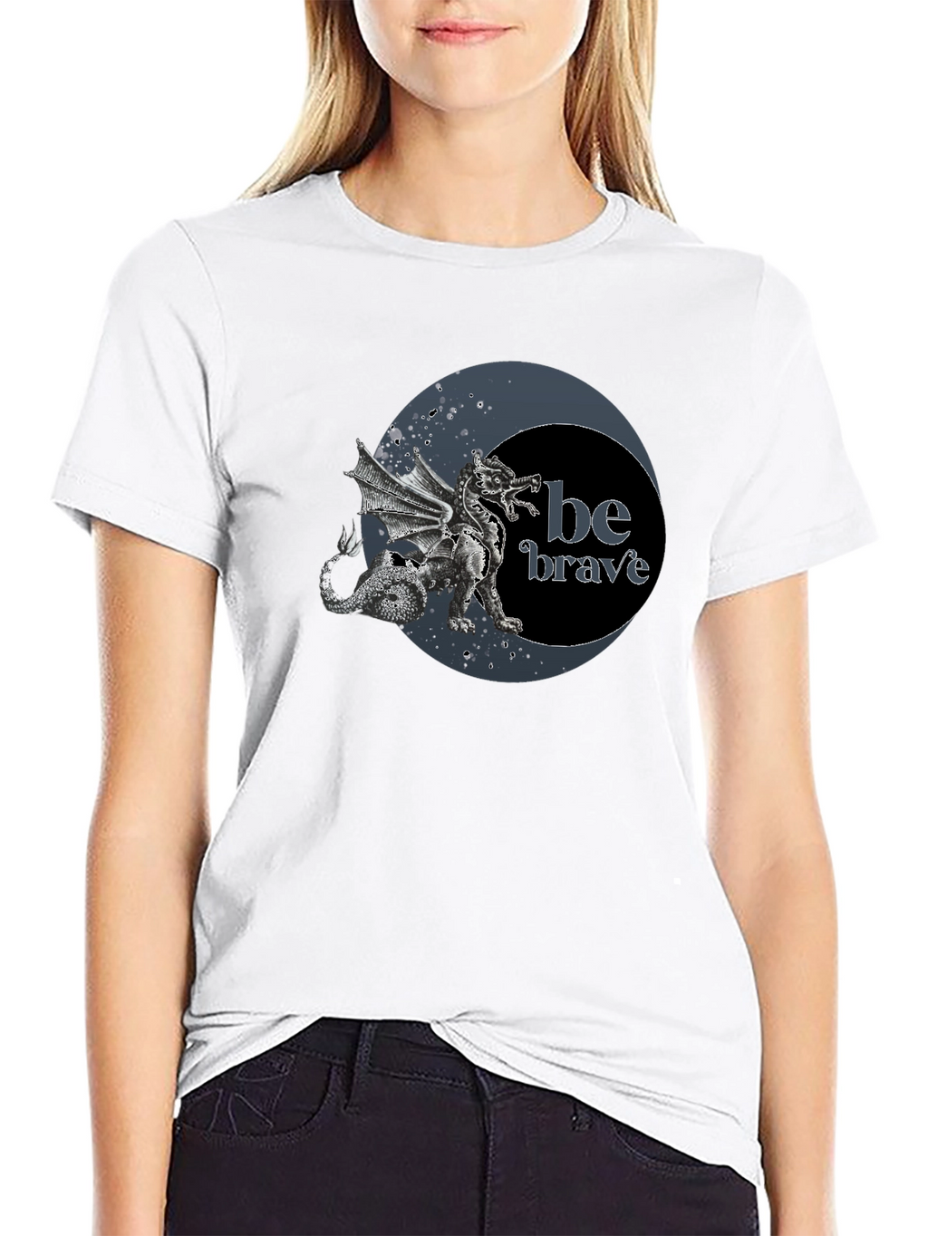 Dragon Be Brave Graphic Tee - Mens Black T-Shirt