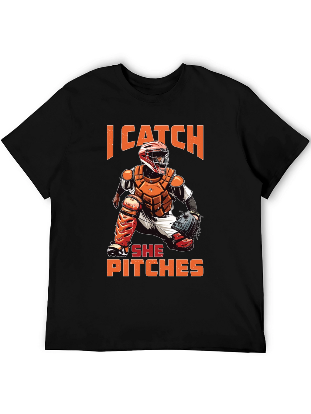 I Catch She Pitches Baseball Graphic Tee