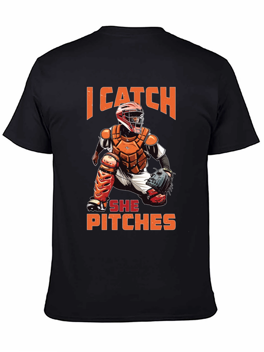 I Catch She Pitches Baseball Graphic Tee