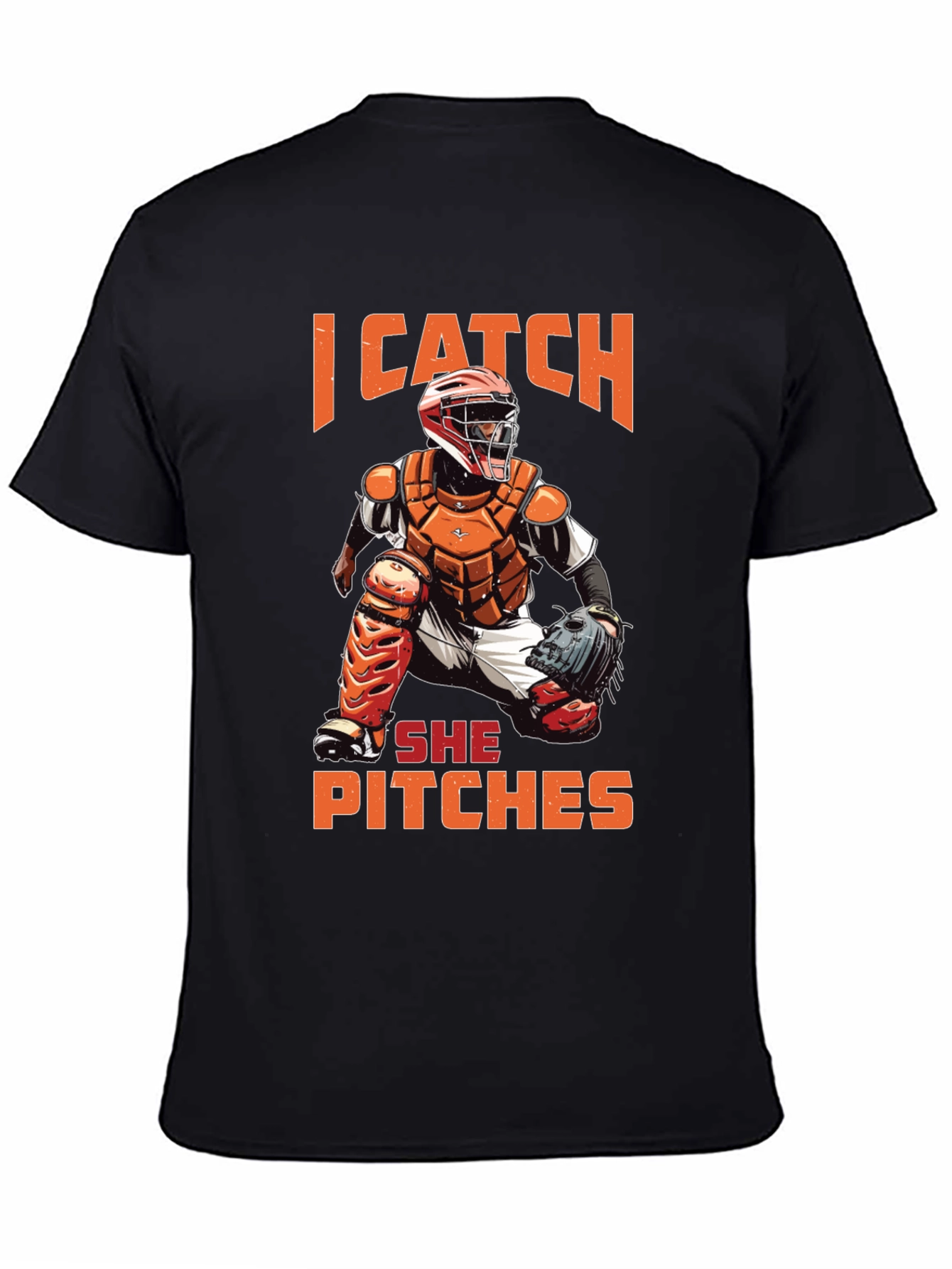 I Catch She Pitches Baseball Graphic Tee