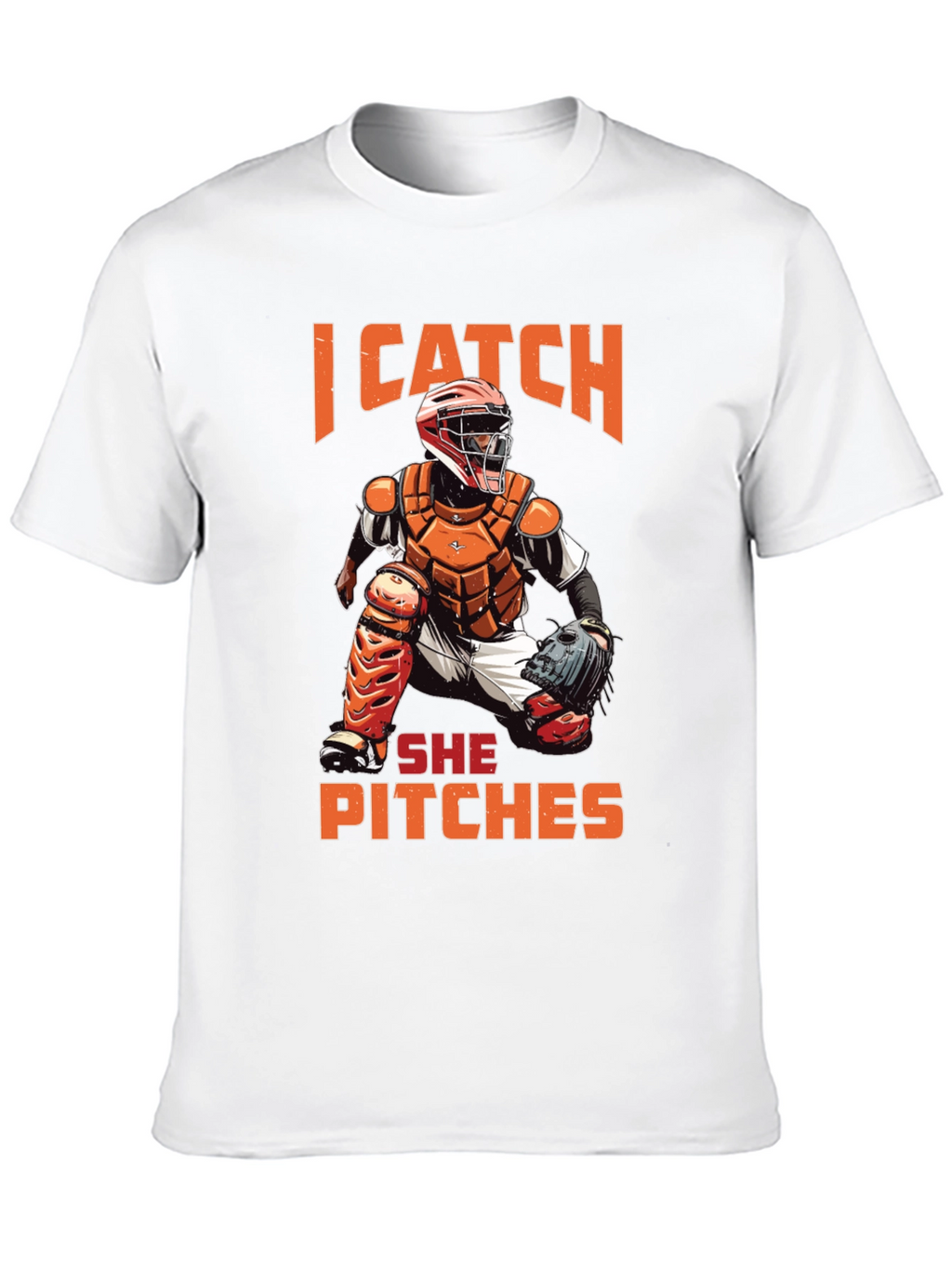 I Catch She Pitches Baseball Graphic Tee