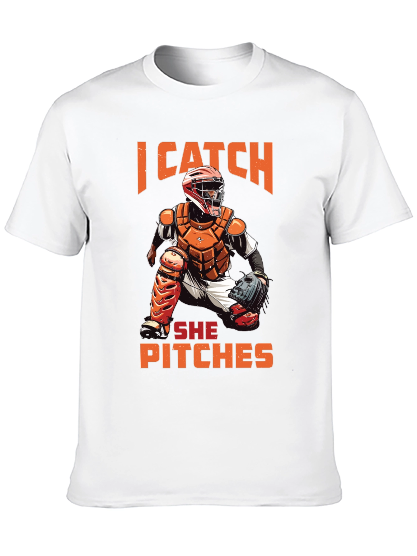 I Catch She Pitches Baseball Graphic Tee