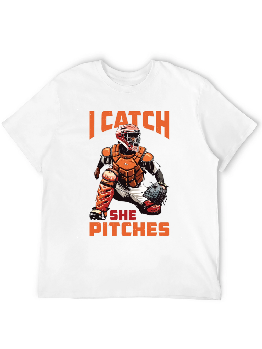 I Catch She Pitches Baseball Graphic Tee