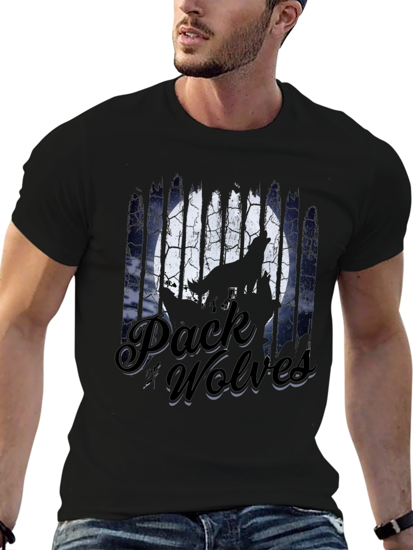 Pack of Wolves Graphic T-Shirt - Black