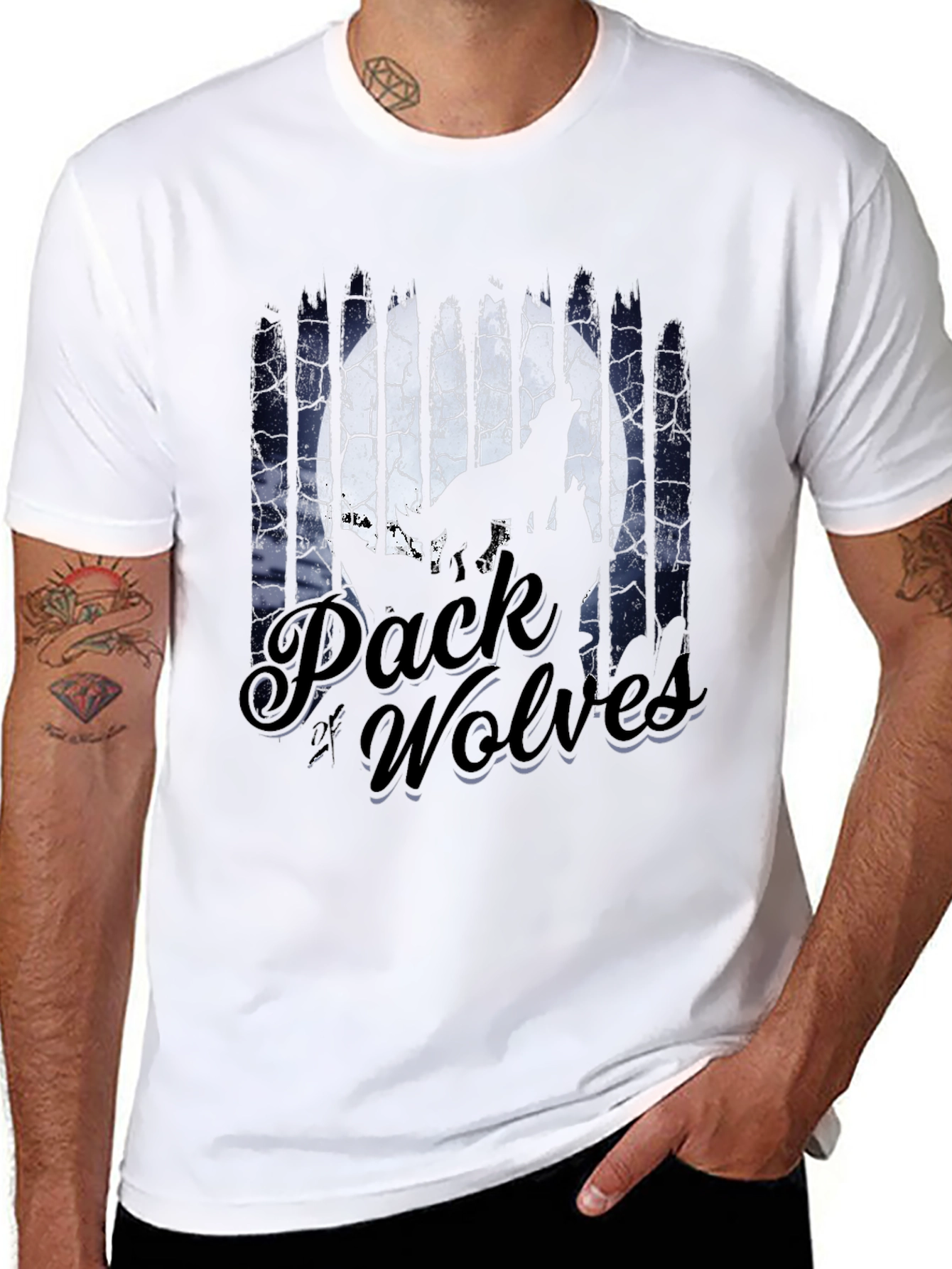 Pack of Wolves Graphic T-Shirt - Black