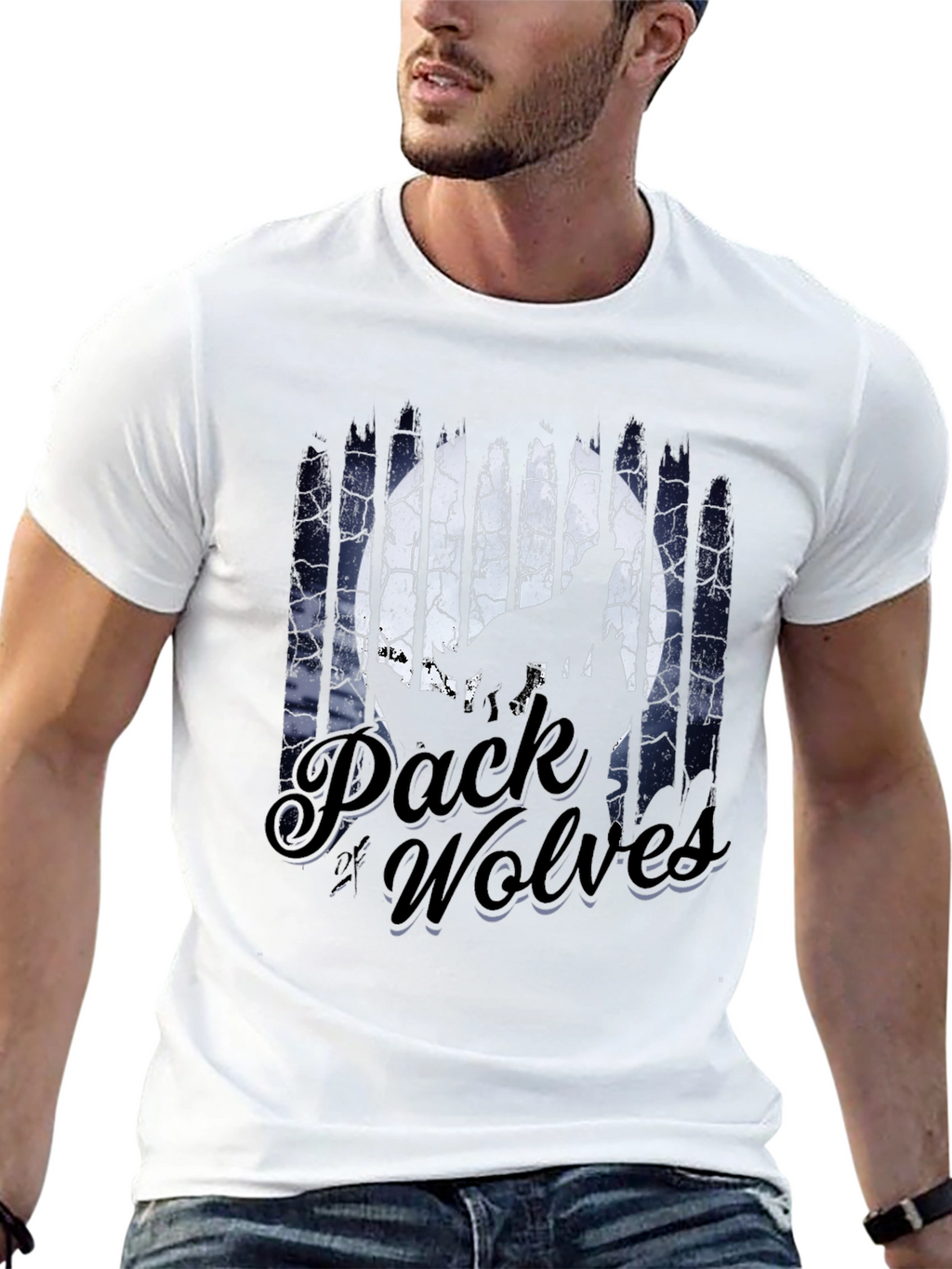 Pack of Wolves Graphic T-Shirt - Black