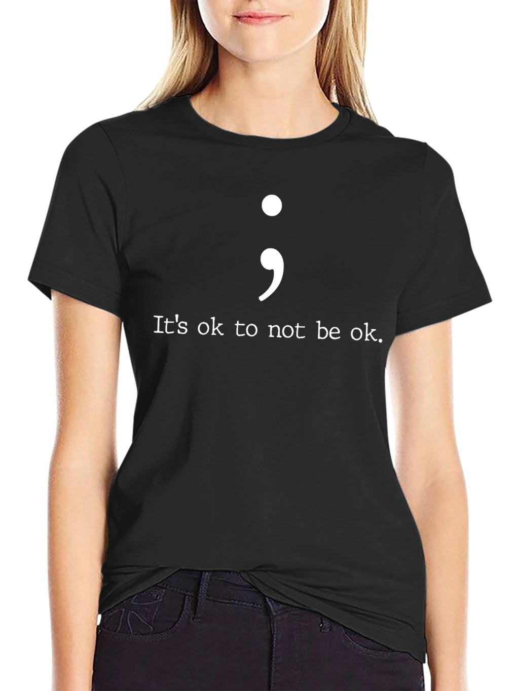 Semicolon Its Okay Tee - Mental Health Awareness