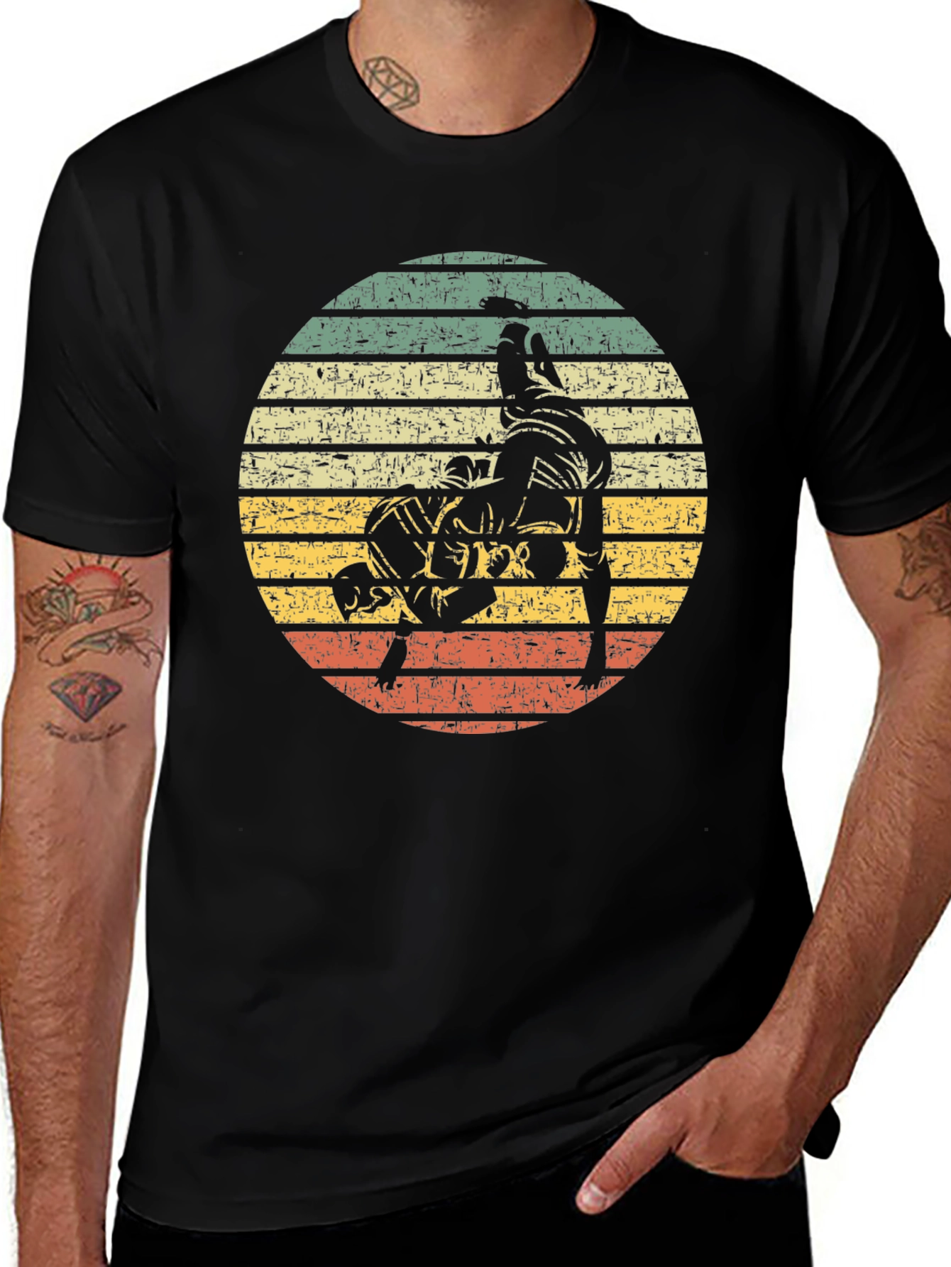 Vintage Wrestling Sunset Graphic Tee