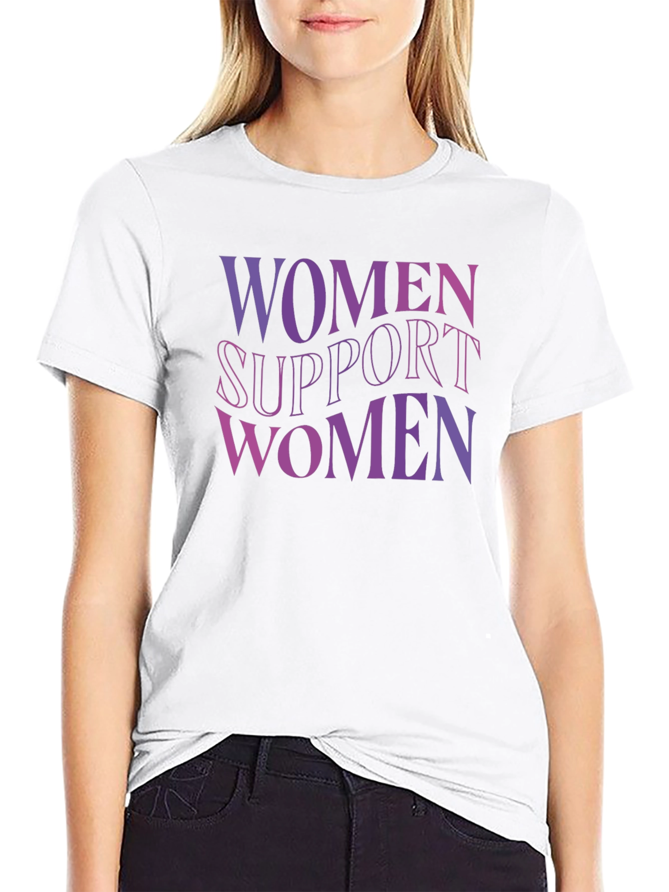Women Support Women Graphic Tee - Black