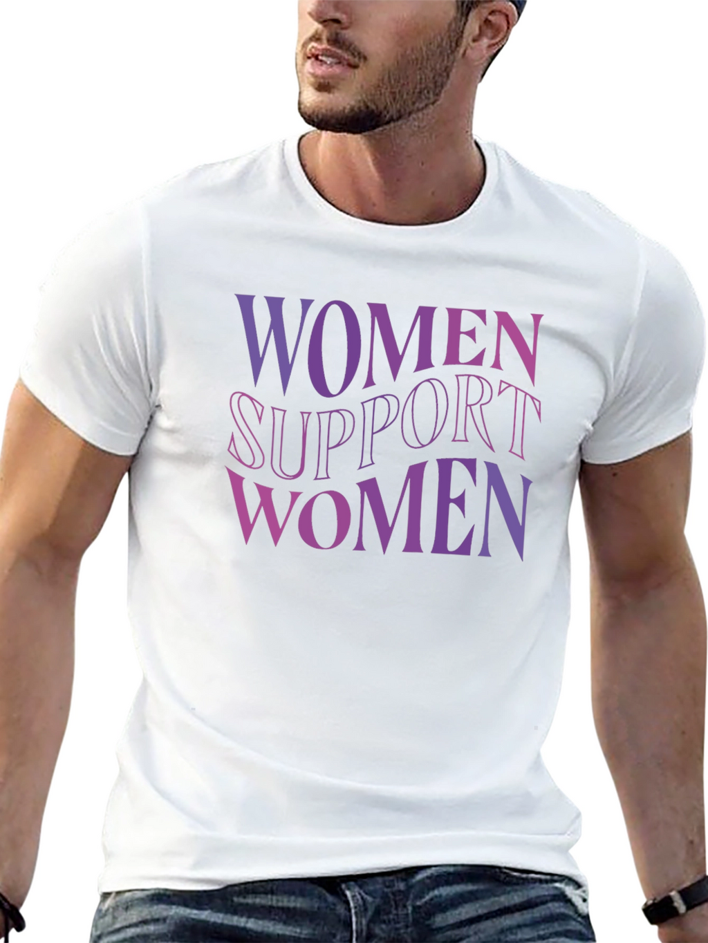 Women Support Women Graphic Tee - Black